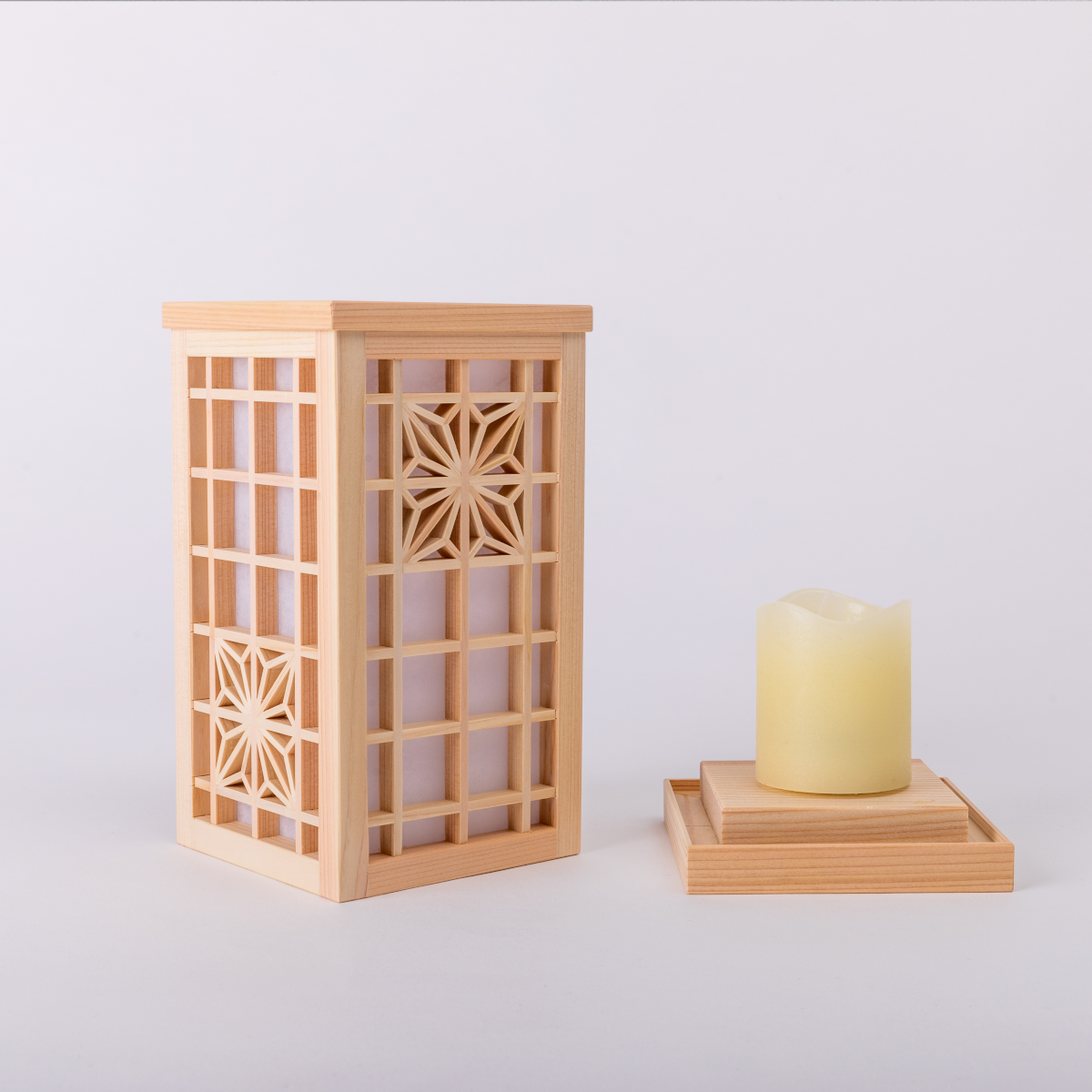 Handmade Kumiko Wooden Lamp Shade - Japanese Traditional Geometric Pattern Lighting Fixture for Living Room, Bedroom & Office Decor