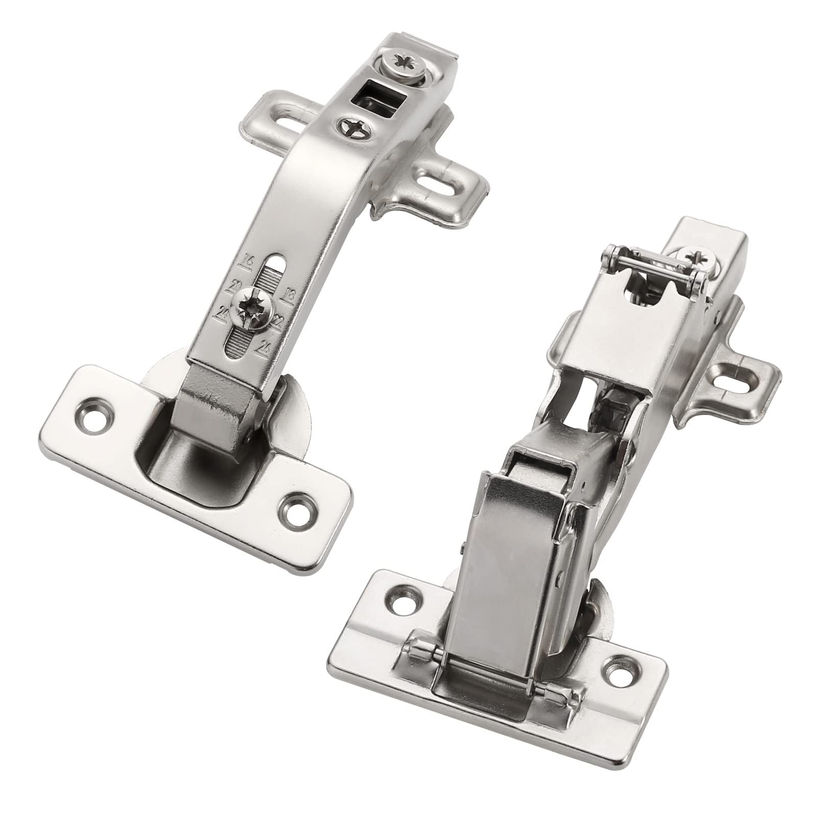 KNOKLOCK 4 Pairs (8 pcs) 135/165 Degree Soft Close Cabinet Hinges - Full Overlay Face Frameless for Kitchen Cabinets, Lazy Susan & Cupboard Doors (Includes Screws) - Perfect for Home Renovation & DIY Cabinet Installation