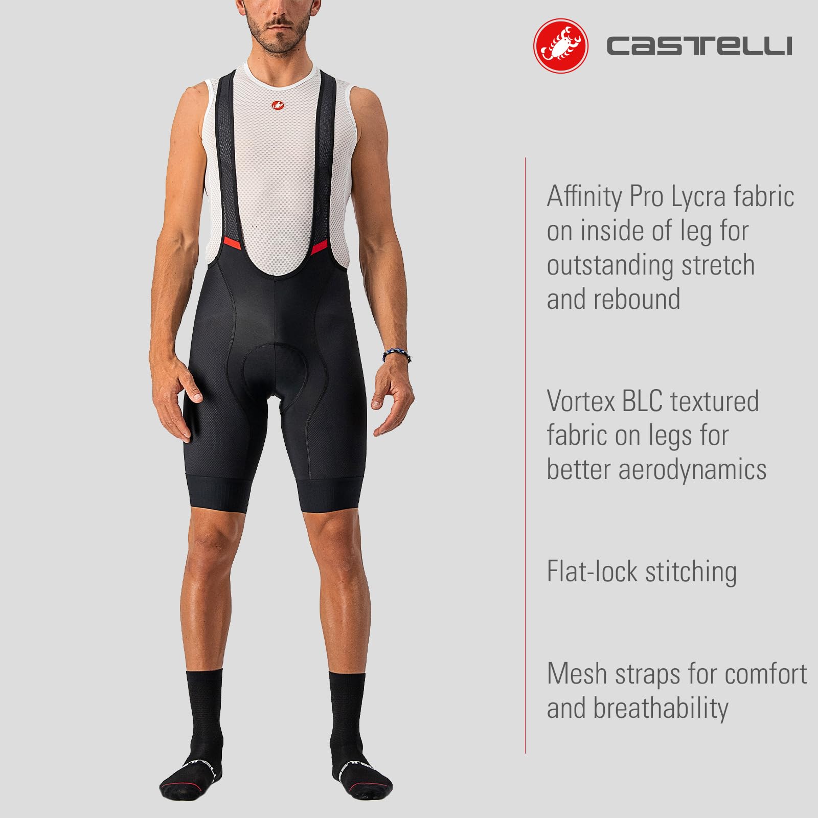 CASTELLI Competizione Bib Shorts for Men - High-Performance Cycling Bib Shorts with Comfort Fit - Ideal for Road Biking, Training & Endurance Races