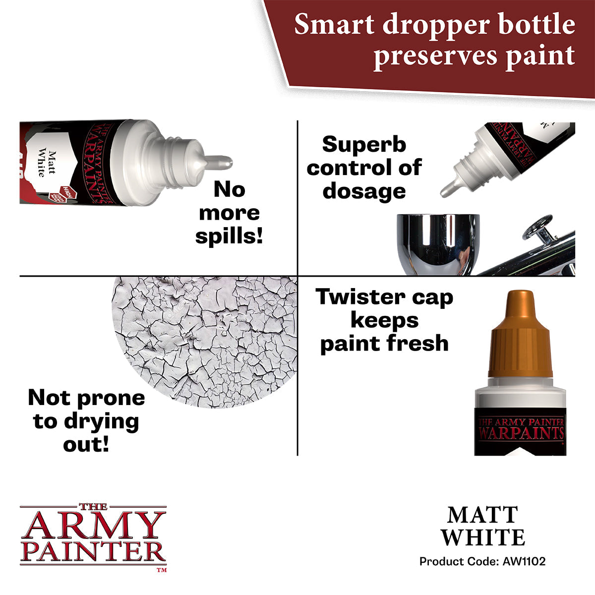 Warpaints Air: Premium Matt White Acrylic Paint for Miniatures & Models - Perfect for Warhammer, D&D, and Tabletop Gaming