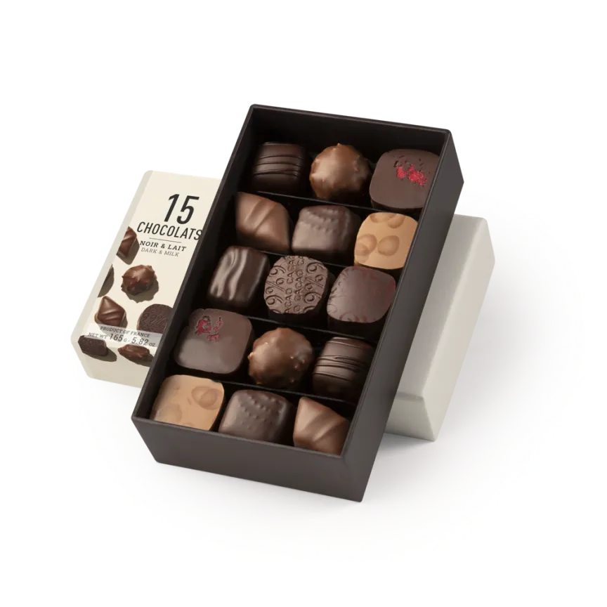 Michel Cluizel 15-Piece Premium Chocolate Bon Bons Gift Box - Assorted Flavors for Holidays, Gifts & Special Occasions