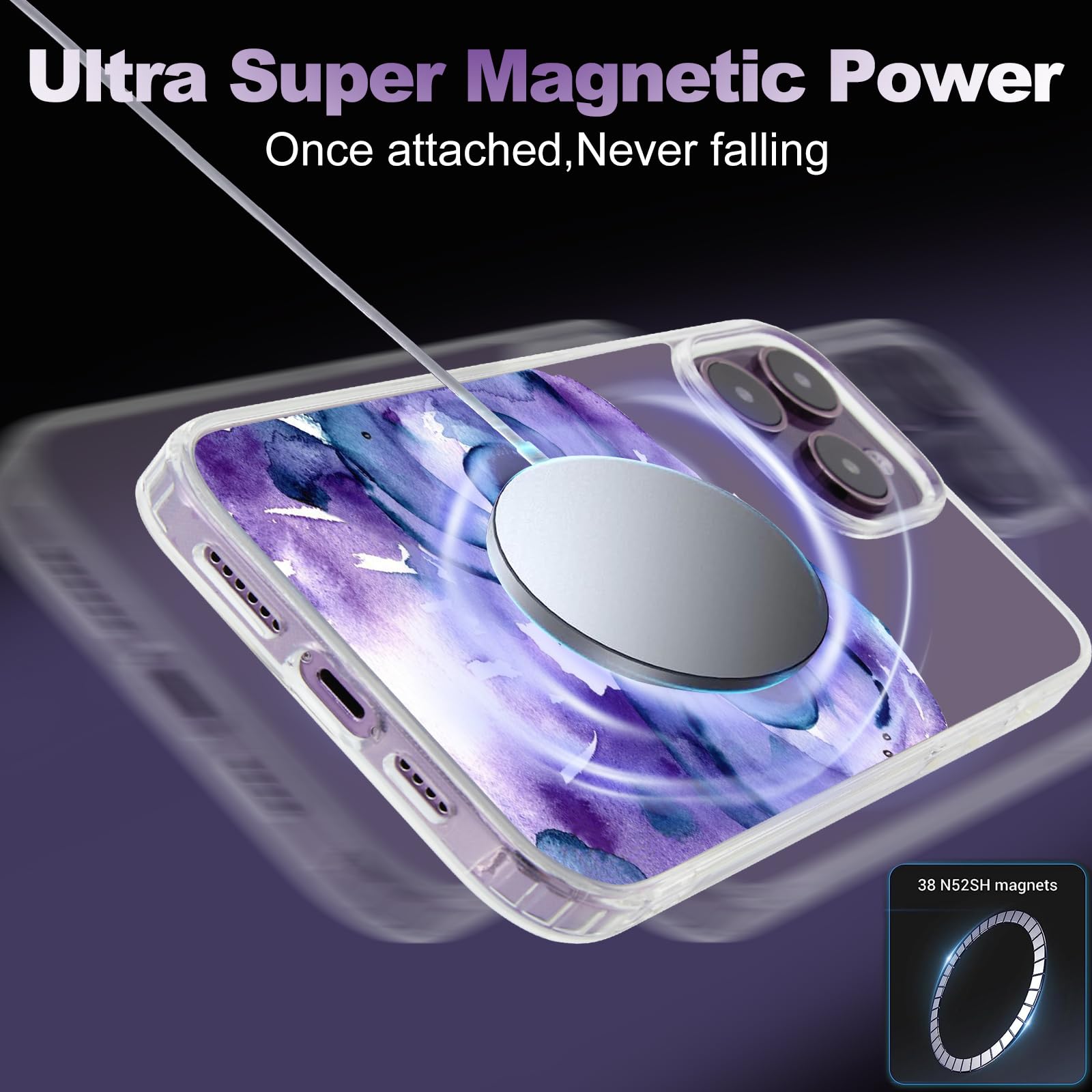 Magnetic Wireless Charging Clear TPU Phone Case for iPhone 12 Pro Max 6.7
