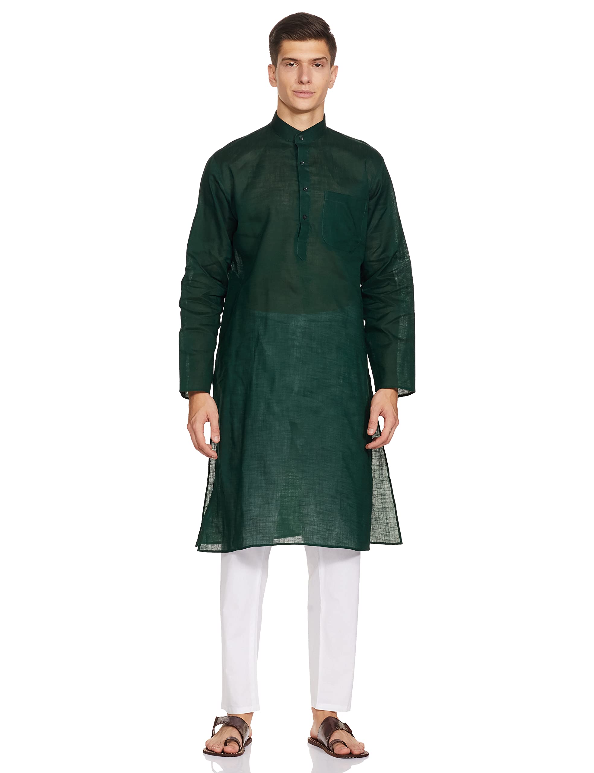 Men's Solid Plain Kurta Pajama Set - 100% Pure Cotton Comfort Wear for Indian Festivals, Weddings & Casual Outfits