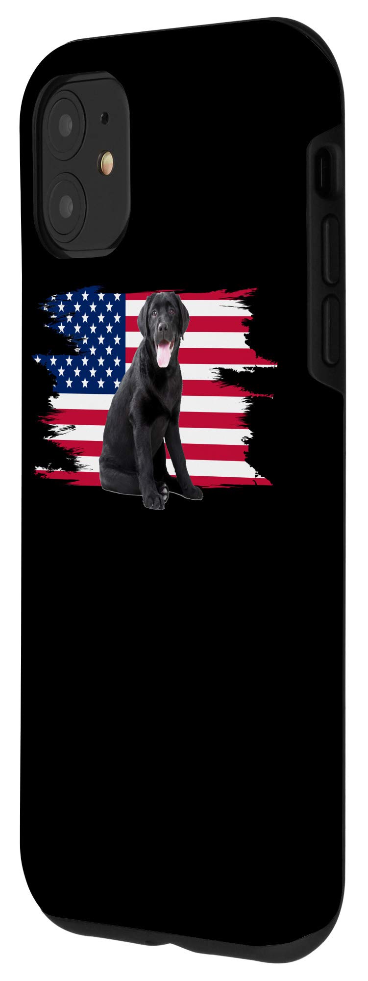 iPhone 11 Case with American Flag Design - Durable Black Lab Dog Pattern Protective Cover for Everyday Use & Outdoor Activities