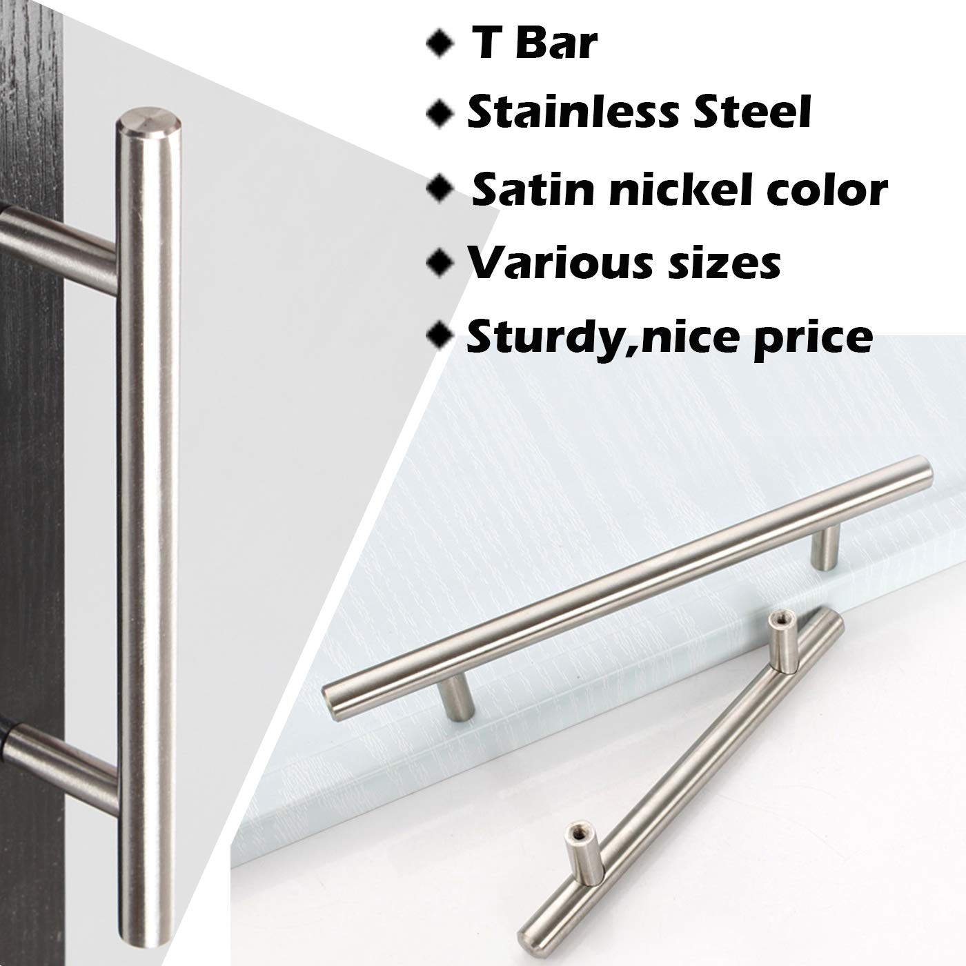 Stainless Steel Kitchen Cabinet Handles 30 Pack - 160mm Hole Center for Modern Homes