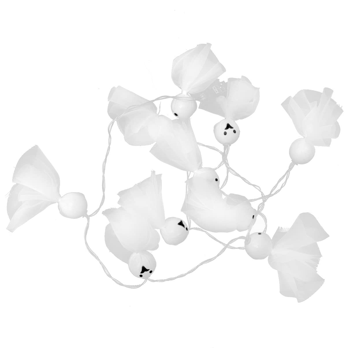 ULTNICE 1Pc Doll Light - Hanging LED Ghost String Lights with Gauze, Adorable Creative Halloween Decor for Haunted House Party, Bedroom & Outdoor Decorations