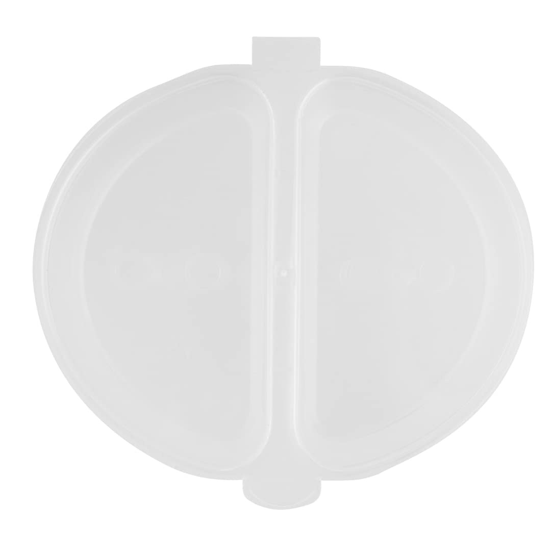 Restaurantware Futura 4oz Clear Plastic Snack Containers with Hinged Lid - 2 Compartment Microwavable Sauce Cups for Condiments, Dips, Takeout, Meal Prep & Party Serving (Pack of 500)