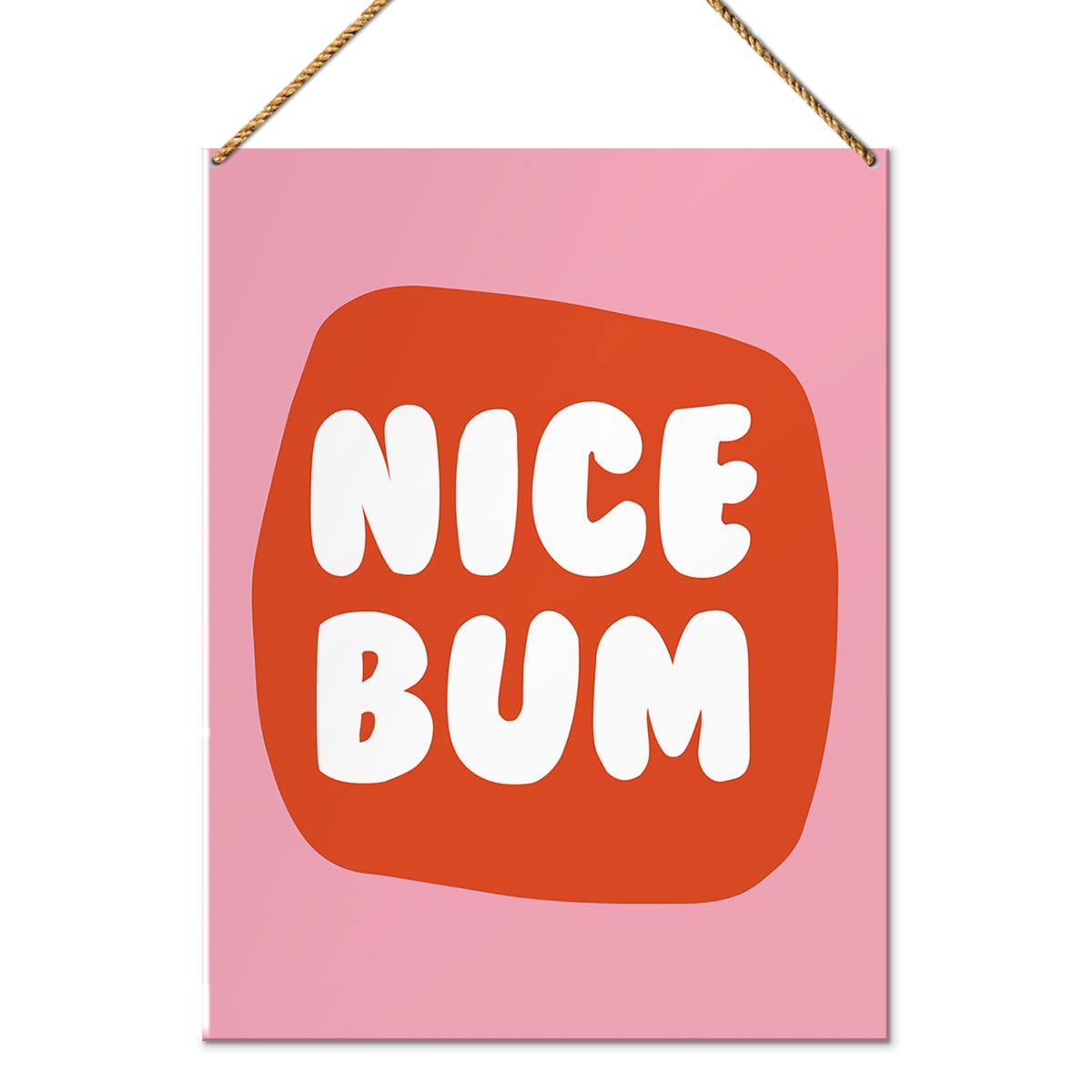 Funny Bathroom Wood Sign Decor - 'Nice Bum' Retro Wall Art for Guest Bathroom & Toilet | Unique Housewarming Gift for New Home, Women & Men | Perfect for Farmhouse, Rustic or Vintage Bathroom Decor