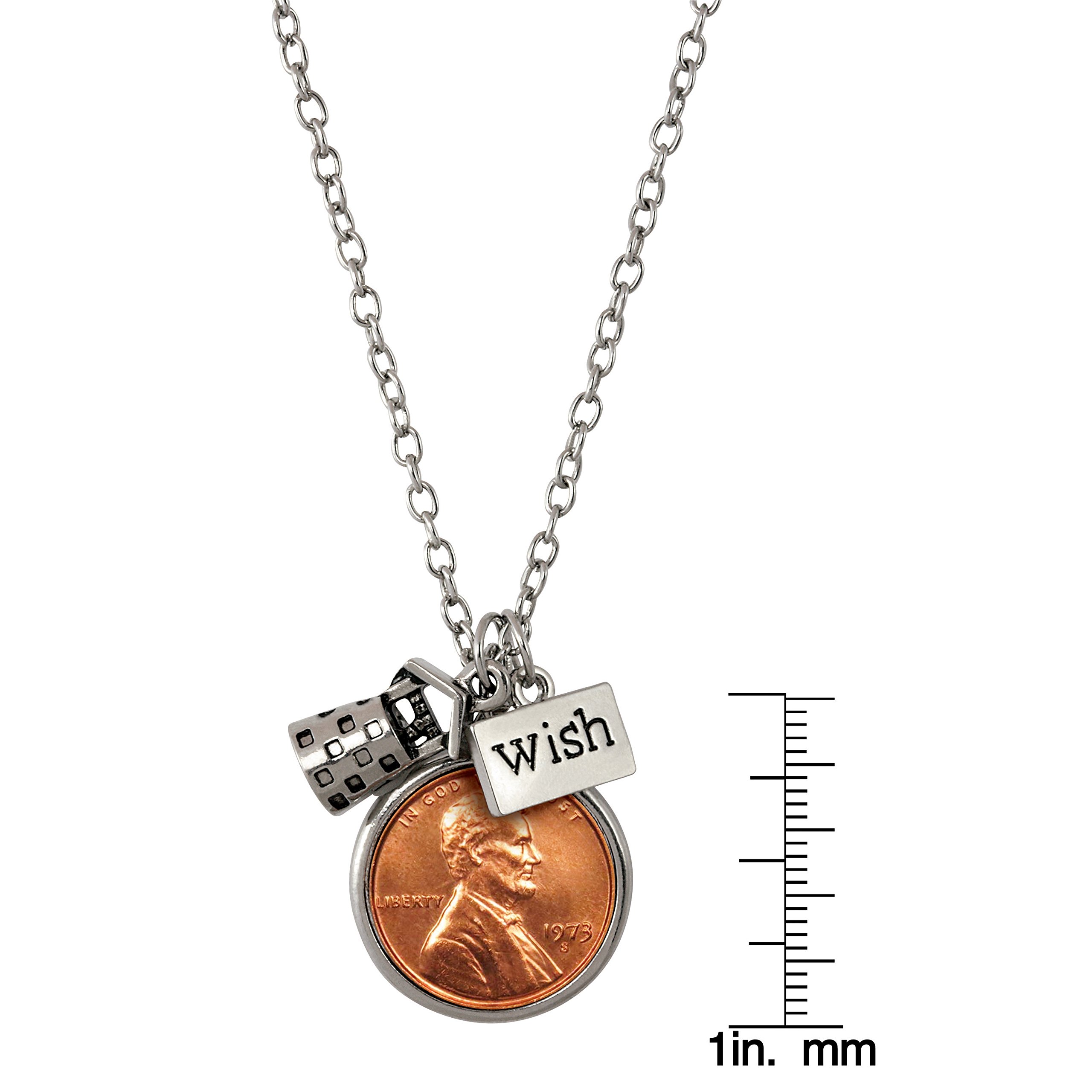 American Coin Treasures Wishing Well Penny Charm Pendant Necklace - Vintage Coin Jewelry Gift for Women, Unique Birthday & Anniversary Present - Perfect for Special Occasions & Everyday Wear