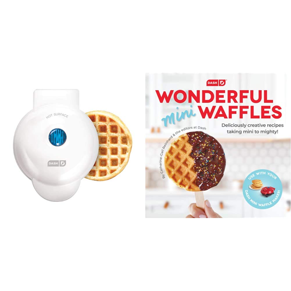 DASH Mini Waffle Maker with Recipe Book - Compact Personal Waffle Iron for Quick Breakfast, Snacks & Desserts - Perfect for Kids, Dorms, Offices & Small Kitchens