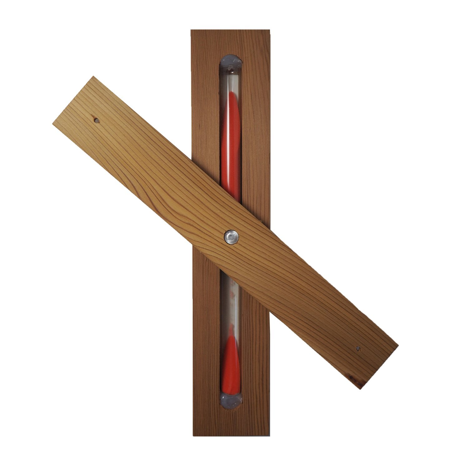 Premium HSE Cedar Wood Sauna Sand Timer - 15 Minute Countdown - Rust Red Sand - Perfect for Sauna, Spa, Yoga & Meditation Sessions
