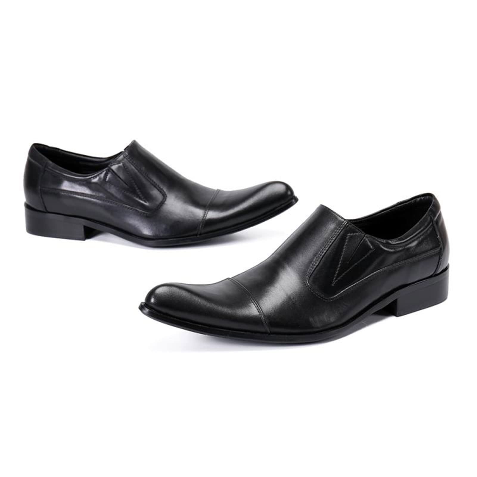 New Men's Uniform Dress Shoes - Black & Brown Casual Soft Comfortable Non-Slip Breathable Business British Style Large Size 9 | Perfect for Office Work, Weddings & Formal Events