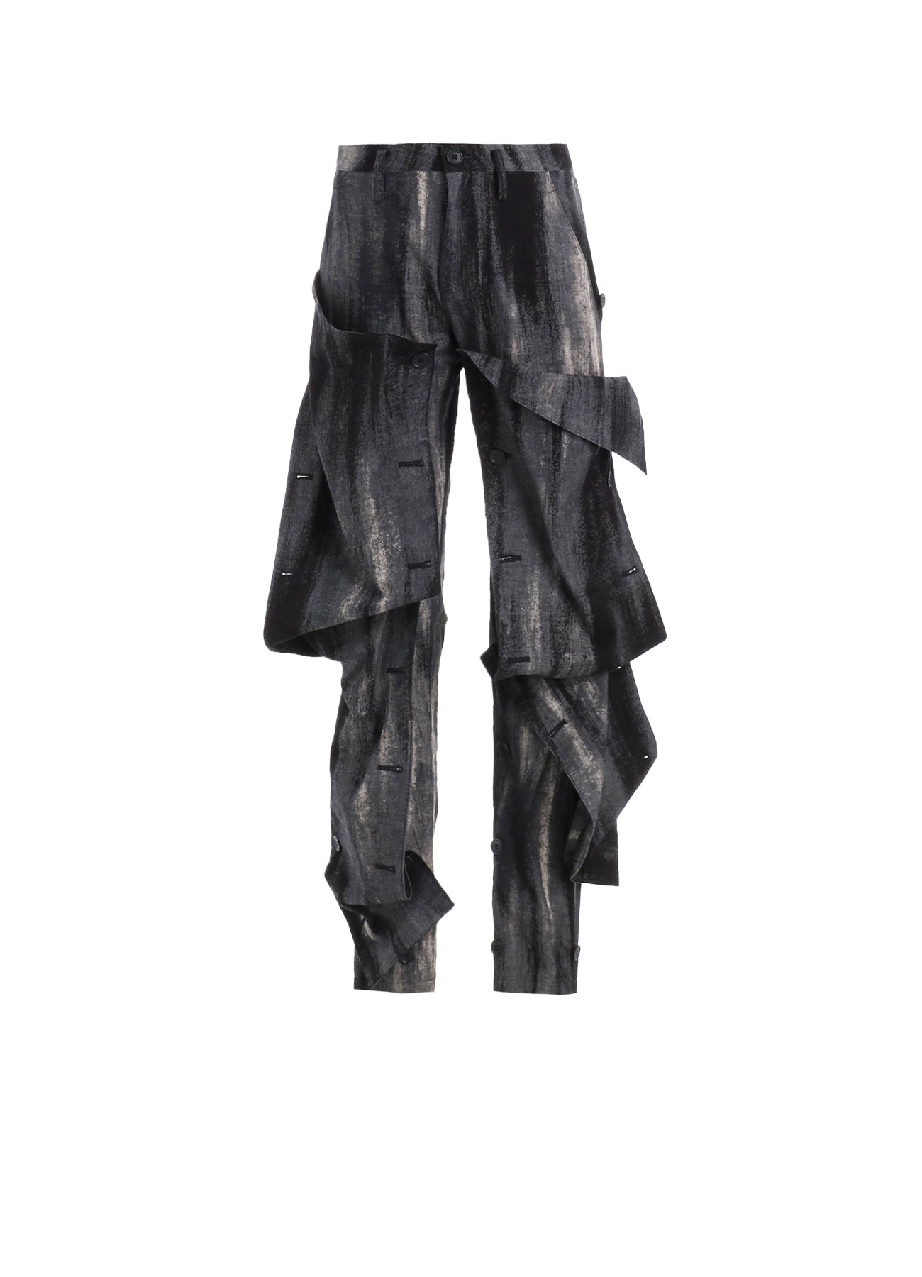 DISCHARGE PT Denim Button Detail Pants - Stylish Distressed Jeans for Men & Women | Perfect for Casual Wear, Street Style & Everyday Outfits