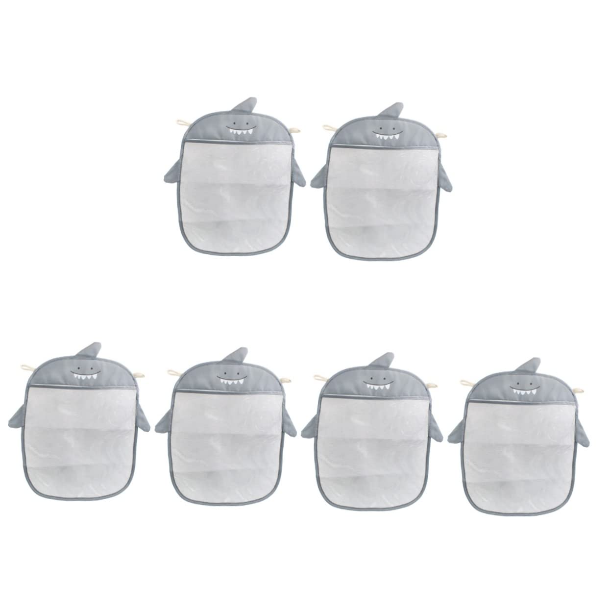 HEMOTON 3-Pack Bathtub Toy Storage Bags - Mesh Cartoon Baby Bath Organizer with Water-Draining Design (Grey) - Perfect for Bath Time Organization & Kids' Bathroom Storage