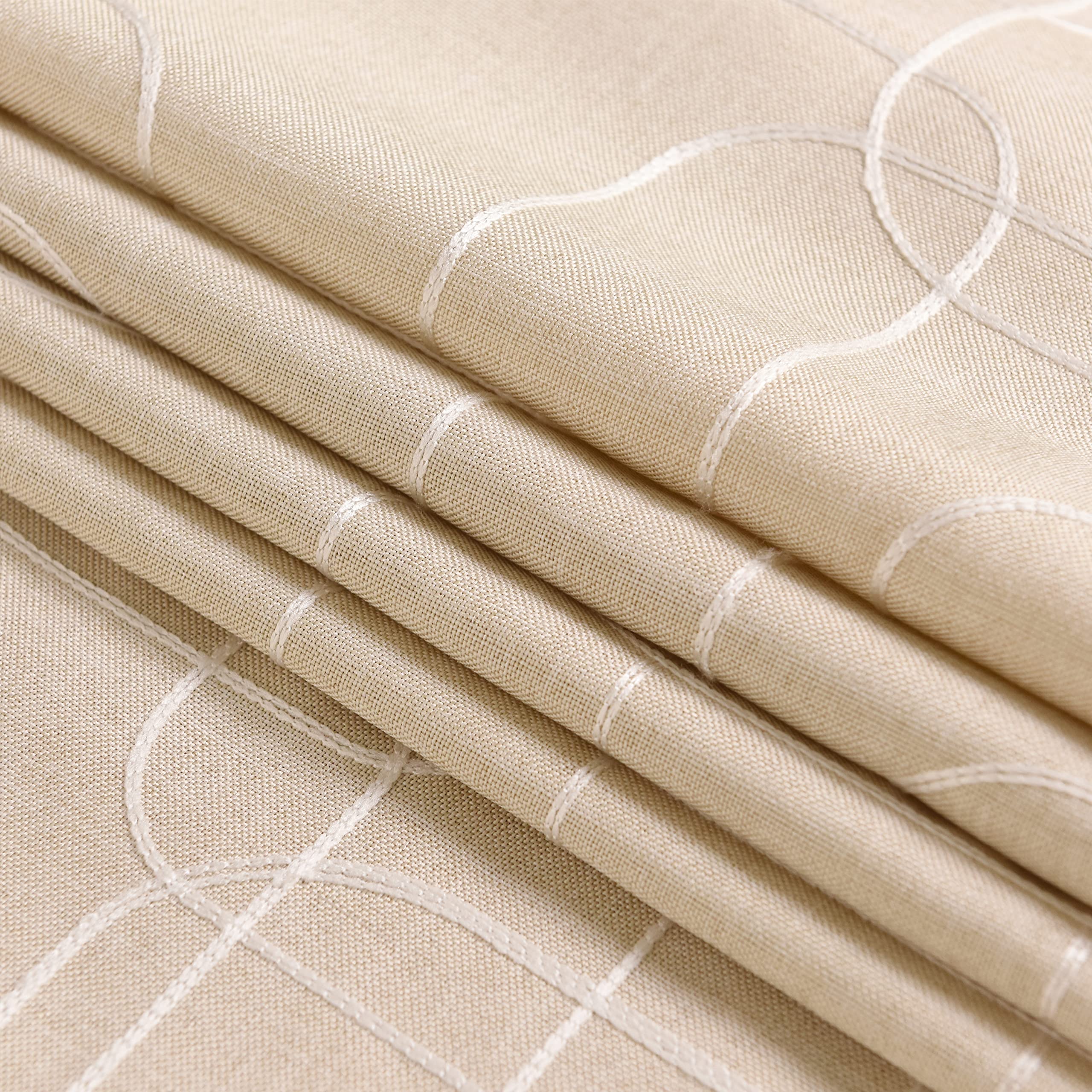 Elegant 13x72 Inch Light Ivory Embroidered Table Runner - Premium Linen Dining Table Decor for Kitchen, Coffee Table, Wedding & Party - Home Decoration Accessory (13