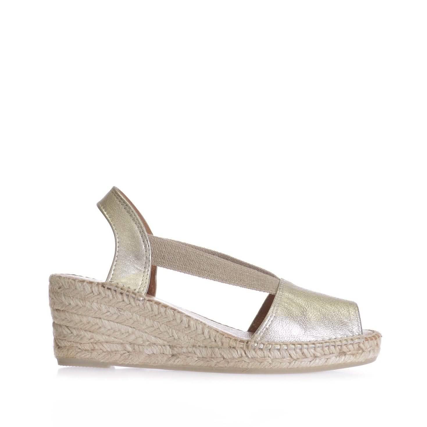 Women's Plain Leather Wedge Espadrilles - Comfortable Summer Sandals for Beach, Vacation & Casual Outings | Teide P Collection