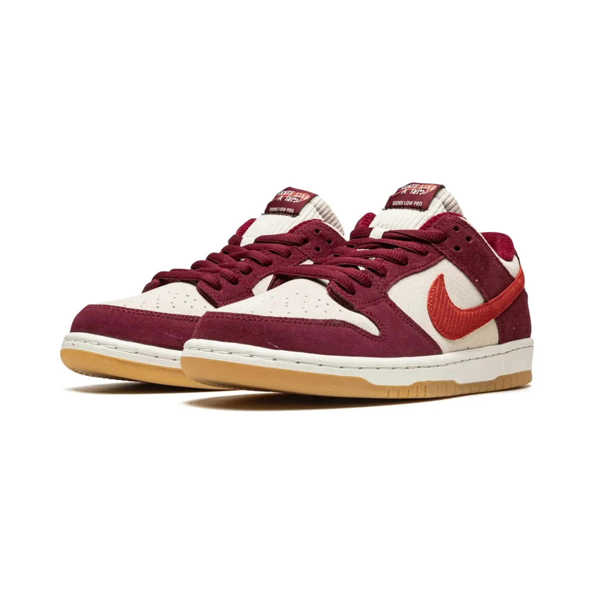 Nike SB Dunk Low X Skate Like A Girl Bordeaux Skateboarding Shoes - Women's Casual Sneakers for Streetwear & Skateboarding