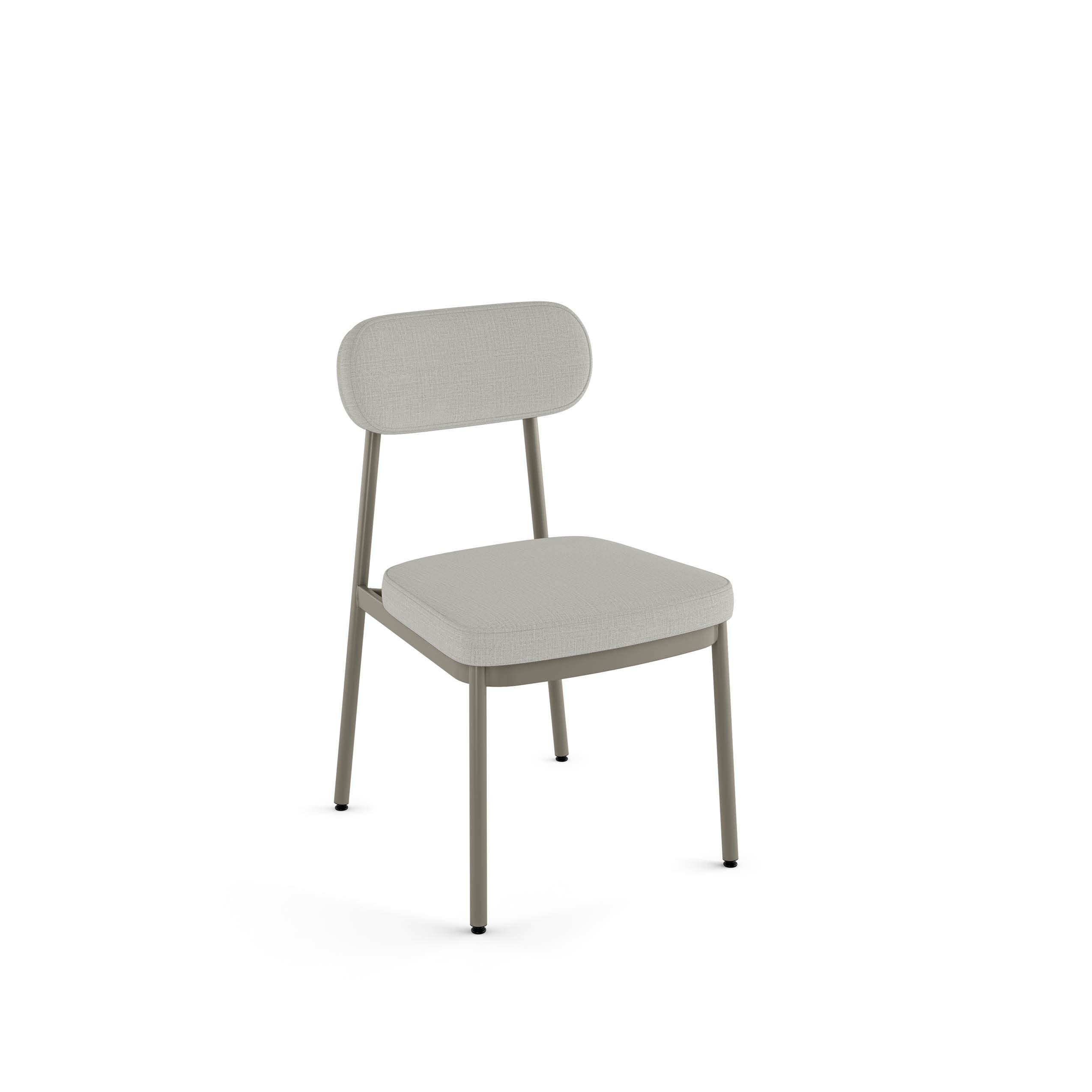 Amisco Orly Dining Chair - Light Gray Beige Polyester Fabric with Metal Frame | Modern Kitchen & Dining Room Furniture for Home & Restaurant Use