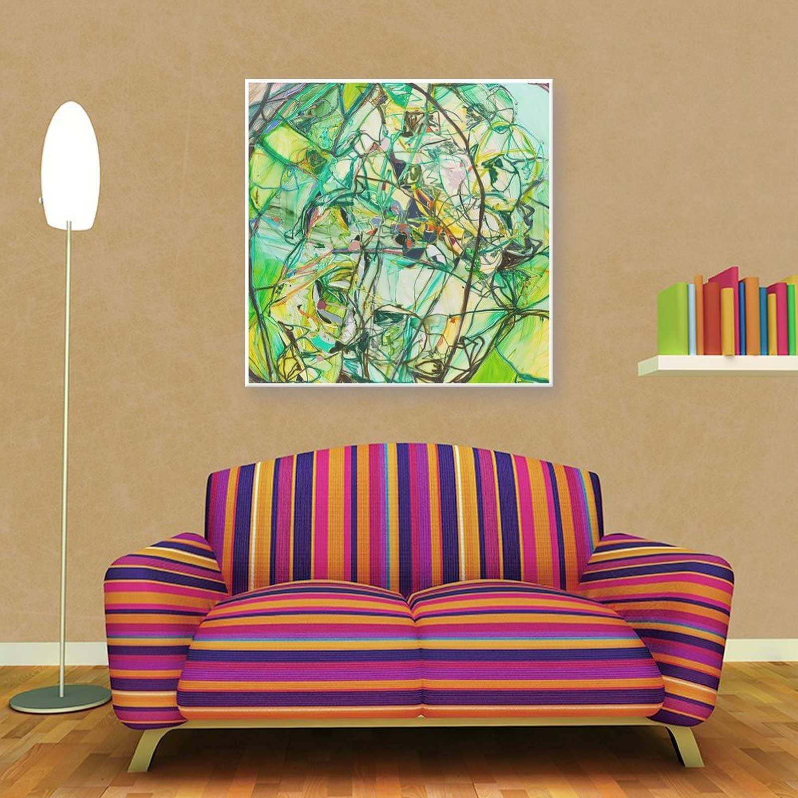 Abstract Oil Painting Wall Art Poster - Mosaicked Utterance by Jade Fadojutimi | London Artist Born 1993 | Canvas Scroll for Living Room, Bedroom & Office Decor