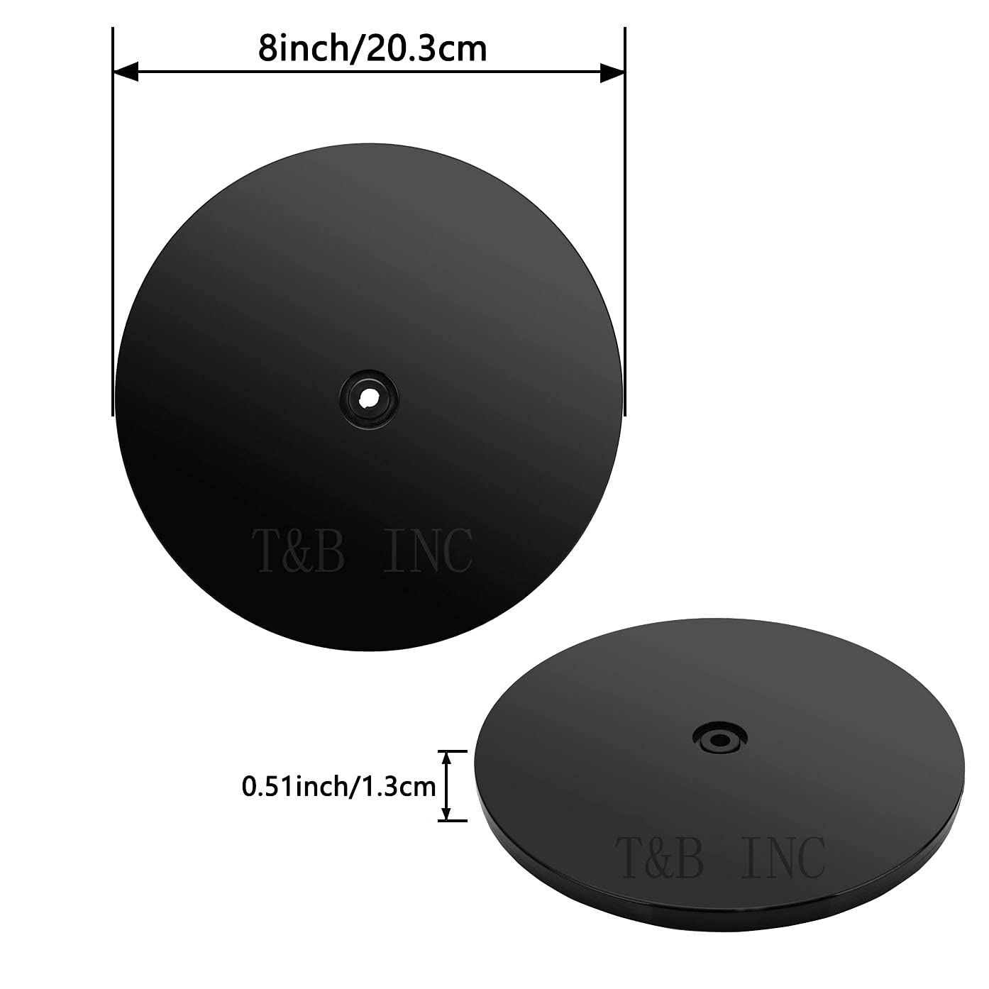 TamBee 8 Inch Black Acrylic Lazy Susan Turntable Organizer - Spice Rack, Cake Decorating, Kitchen & Pantry Storage - Perfect for Countertop Organization & Party Serving