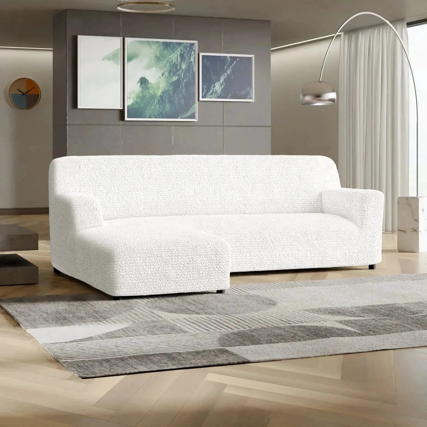 L-Shaped Sofa Slipcover with Left Chaise - Soft Microfiber Stretchable Couch Cover - Perfect for Living Room, Sectional Sofa Protection & Home Decor Upgrade