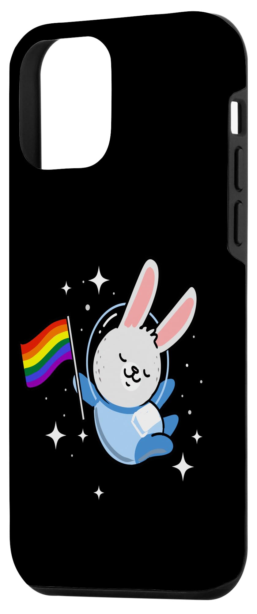 iPhone 12 Mini Case - Space Bunny Gay Pride Design | Protective Phone Cover for LGBTQ+ Support | Perfect for Everyday Use & Pride Events
