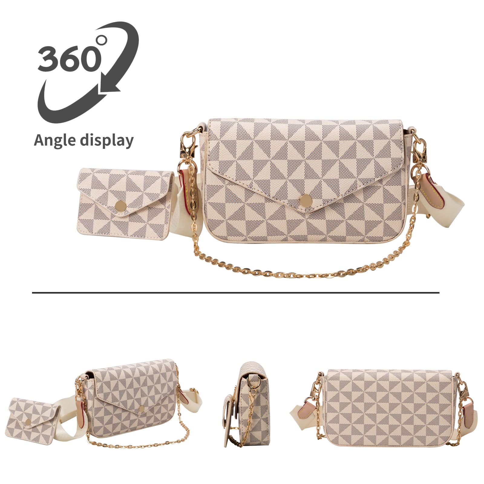 Stylish Women's Small Crossbody Bag - Designer White Messenger Purse with Coin Pouch (2 Sizes) | Perfect for Everyday Use, Travel & Shopping