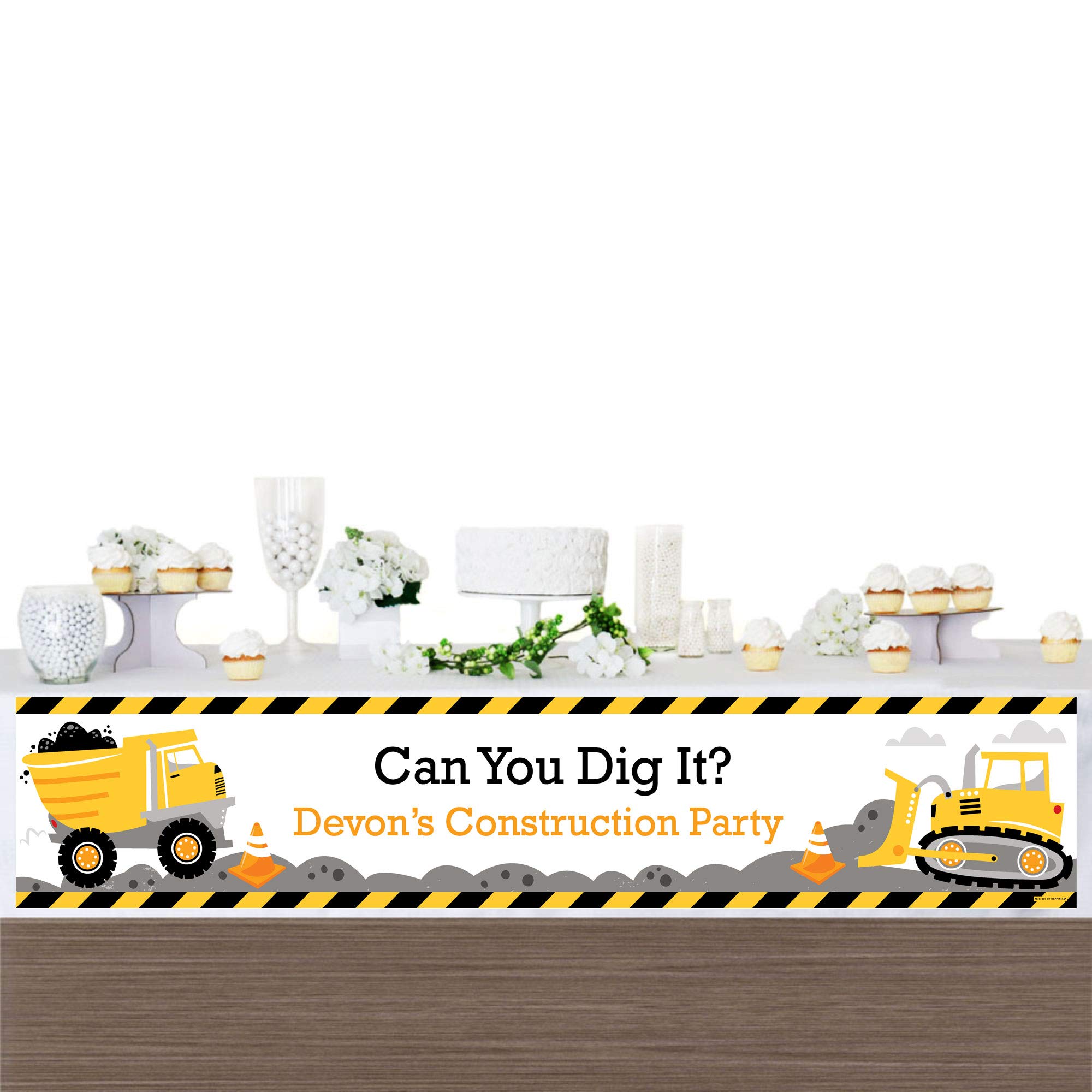 Personalized Dig It Construction Party Banner - Custom Baby Shower & Birthday Decorations for Kids | Perfect for Construction Themed Parties, 1st Birthday Celebrations & Gender Reveals