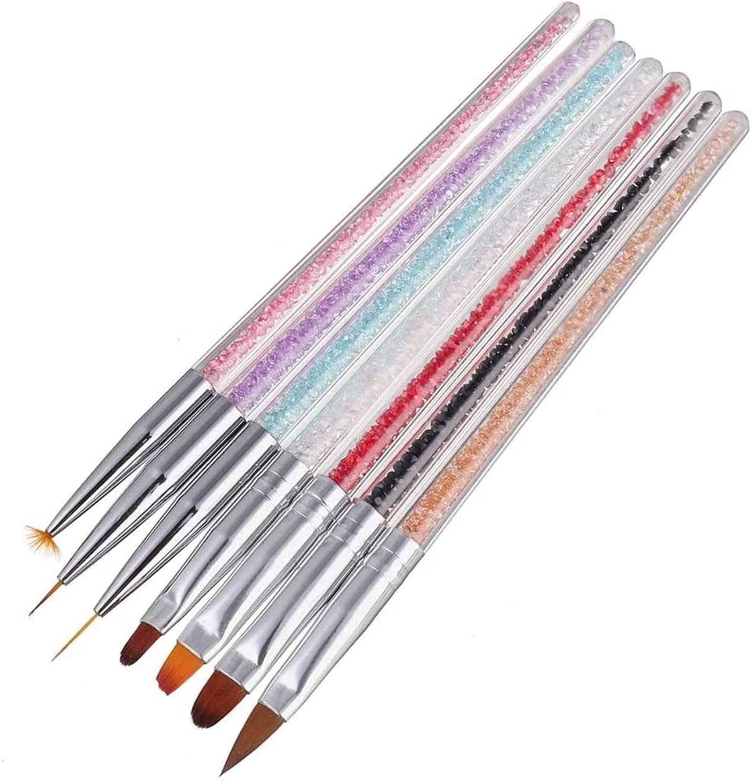 YQBUER 7-Piece Rhinestone Nail Art Pen Set for Line Drawing, Crystal Painting & Smudge - Perfect for Gel Nails, Acrylic Nails & DIY Nail Art Designs at Home or Salon