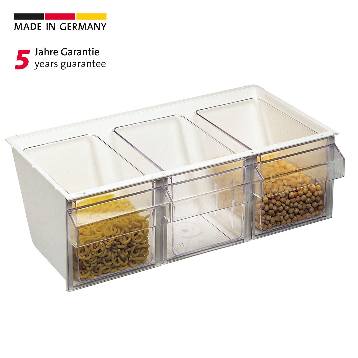 Westmark Milano 3-Piece Measuring Scoop Set - 1 Liter Clear Plastic Dispenser for Baking, Cooking & Food Storage | Perfect for Flour, Sugar, Coffee & Bulk Ingredients