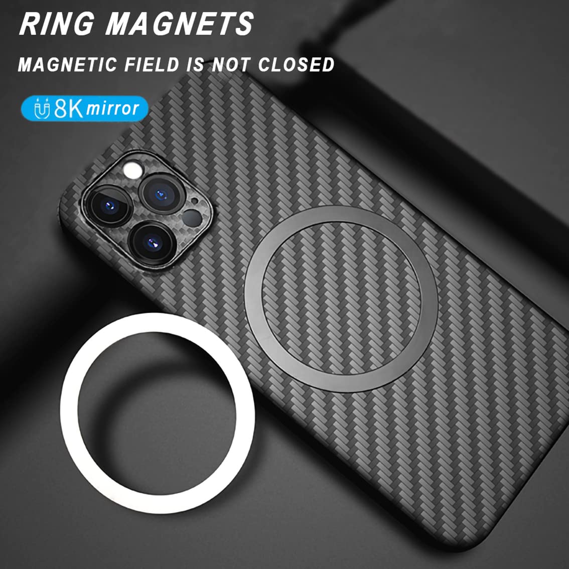 10-Pack Magnetic Wireless Charger Metal Rings with Adhesive - Ultra Thin, 2 Color Options, MagSafe & Car Charger Compatible for iPhone & Android Phones - Perfect for Home, Office & Travel Charging