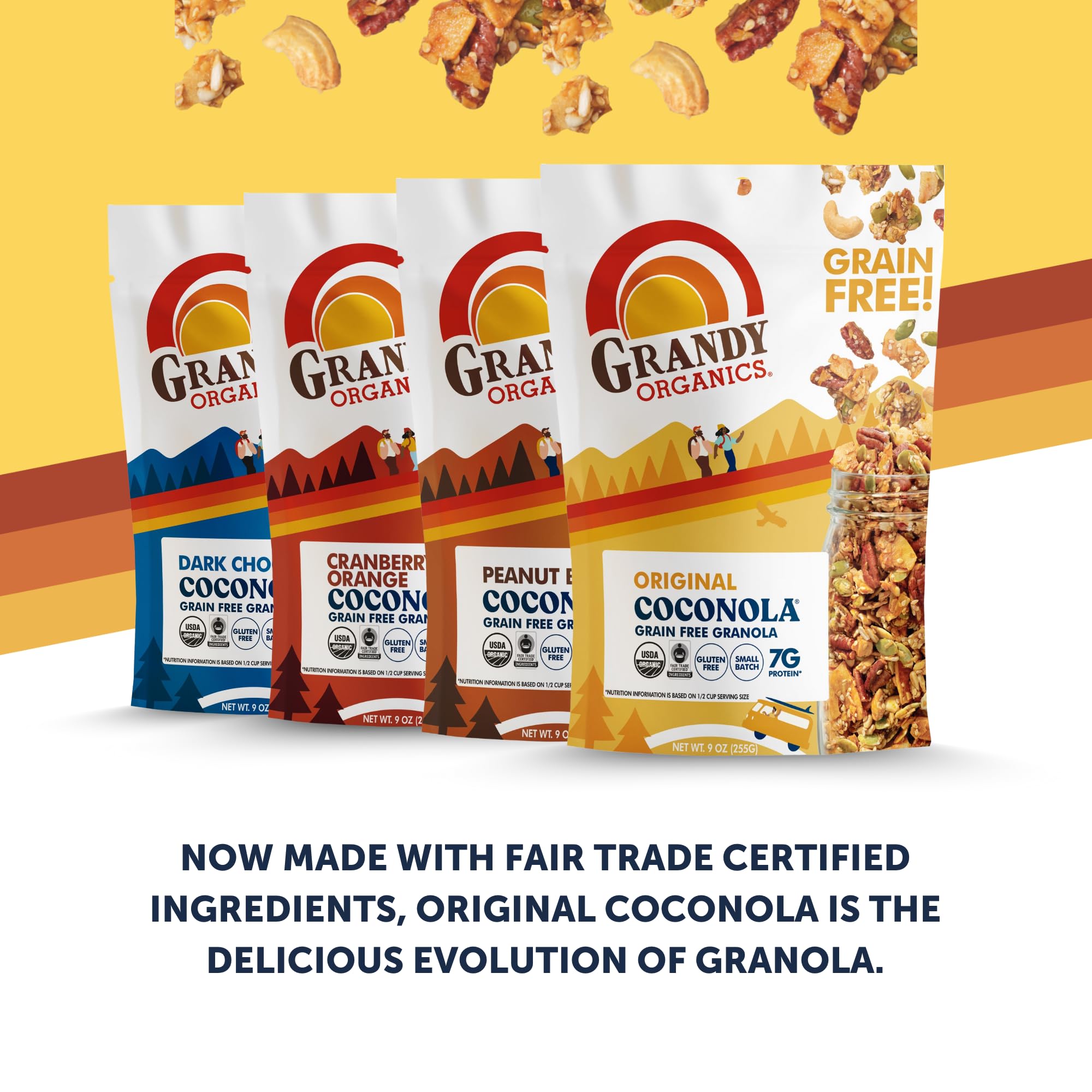 Organic Dark Chocolate Coconola Granola - Gluten Free, Paleo Friendly for Snacks & Breakfast