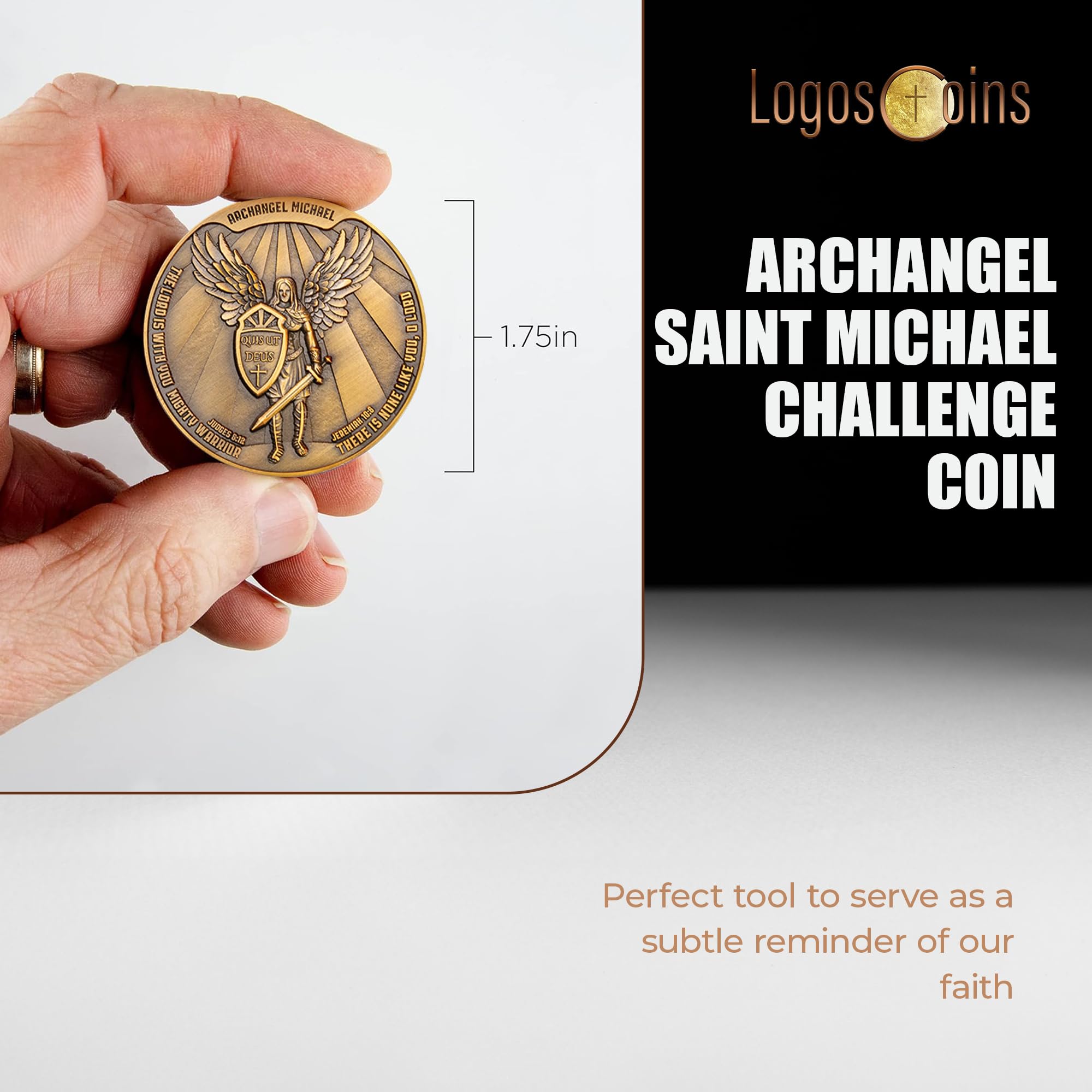 10Pc Archangel Saint Michael Challenge Coin - 1.75