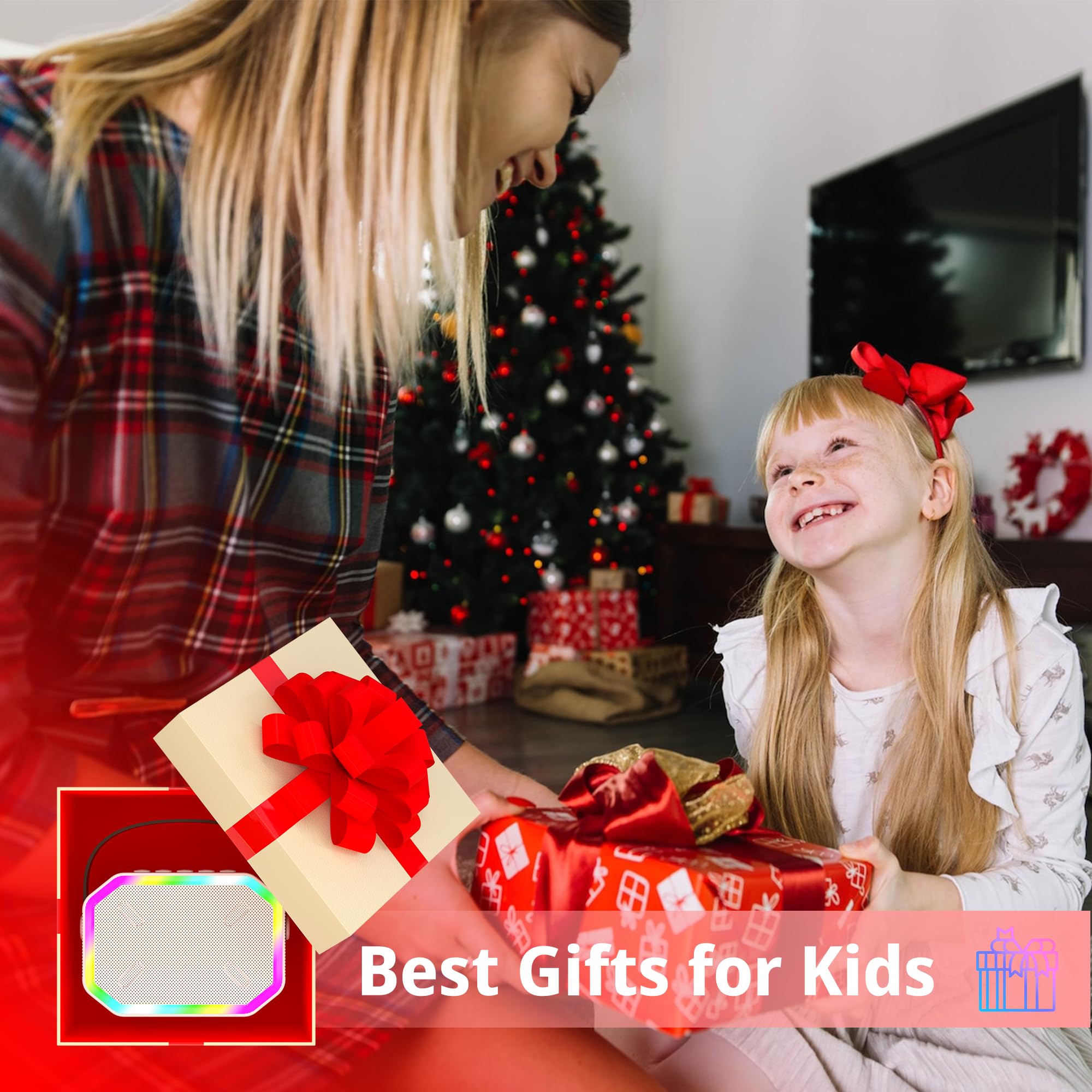 Portable Mini Karaoke Machine for Kids with 2 Wireless Microphones - Pink | Birthday Gift for Girls Ages 4-12 | Home Party Entertainment for Family & Friends | Perfect for Singing, Dancing & Fun Gatherings