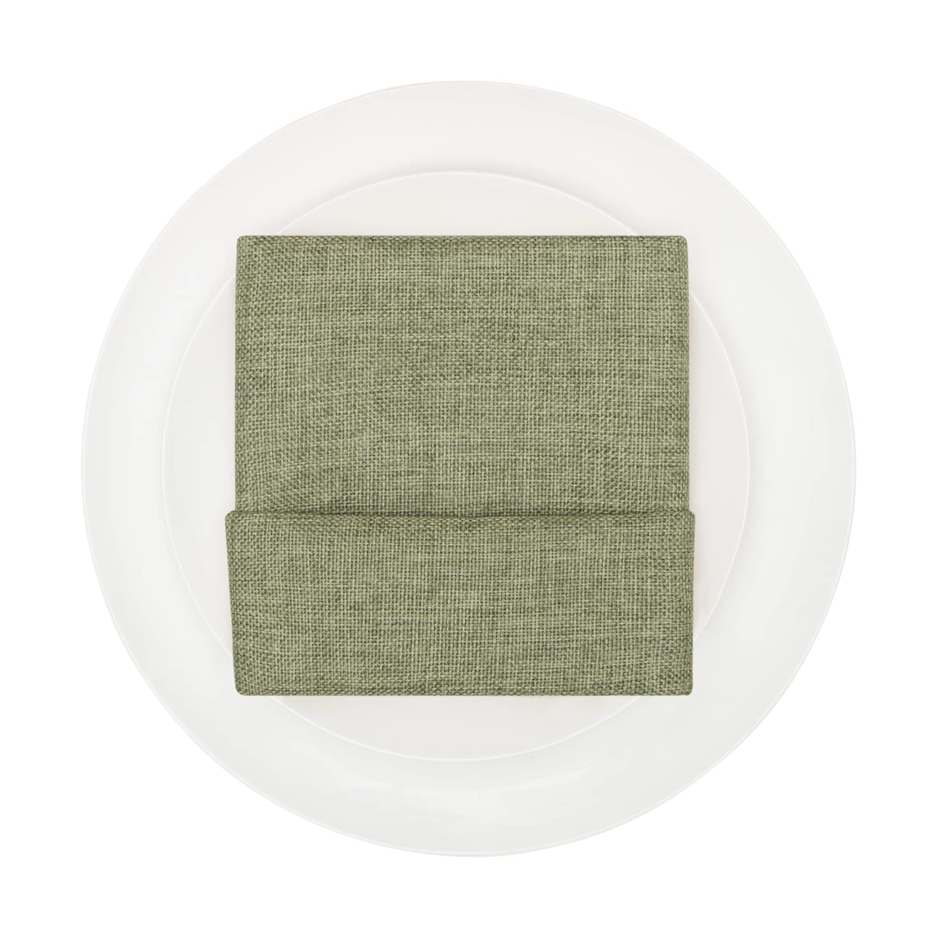 12 Pack Sage Green Faux Burlap Napkins - Eco-Friendly Decorative Table Linens for Rustic Weddings, Farmhouse Dining & Holiday Decor