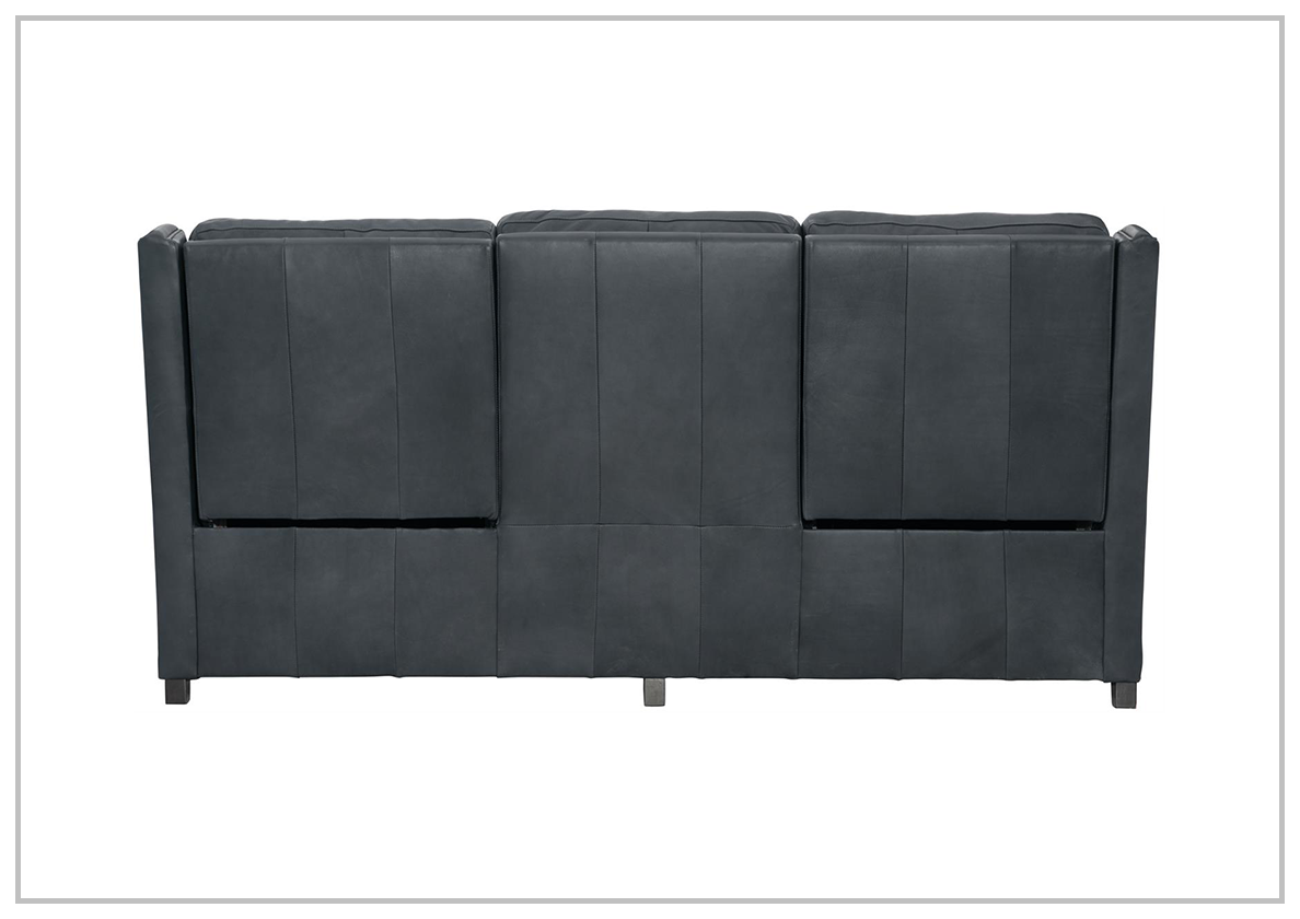 Bernhardt Richmond 3-Seater Black Leather Power Reclining Sofa - Modern Electric Motion Sectional Couch for Living Room, Home Theater & Family Lounge