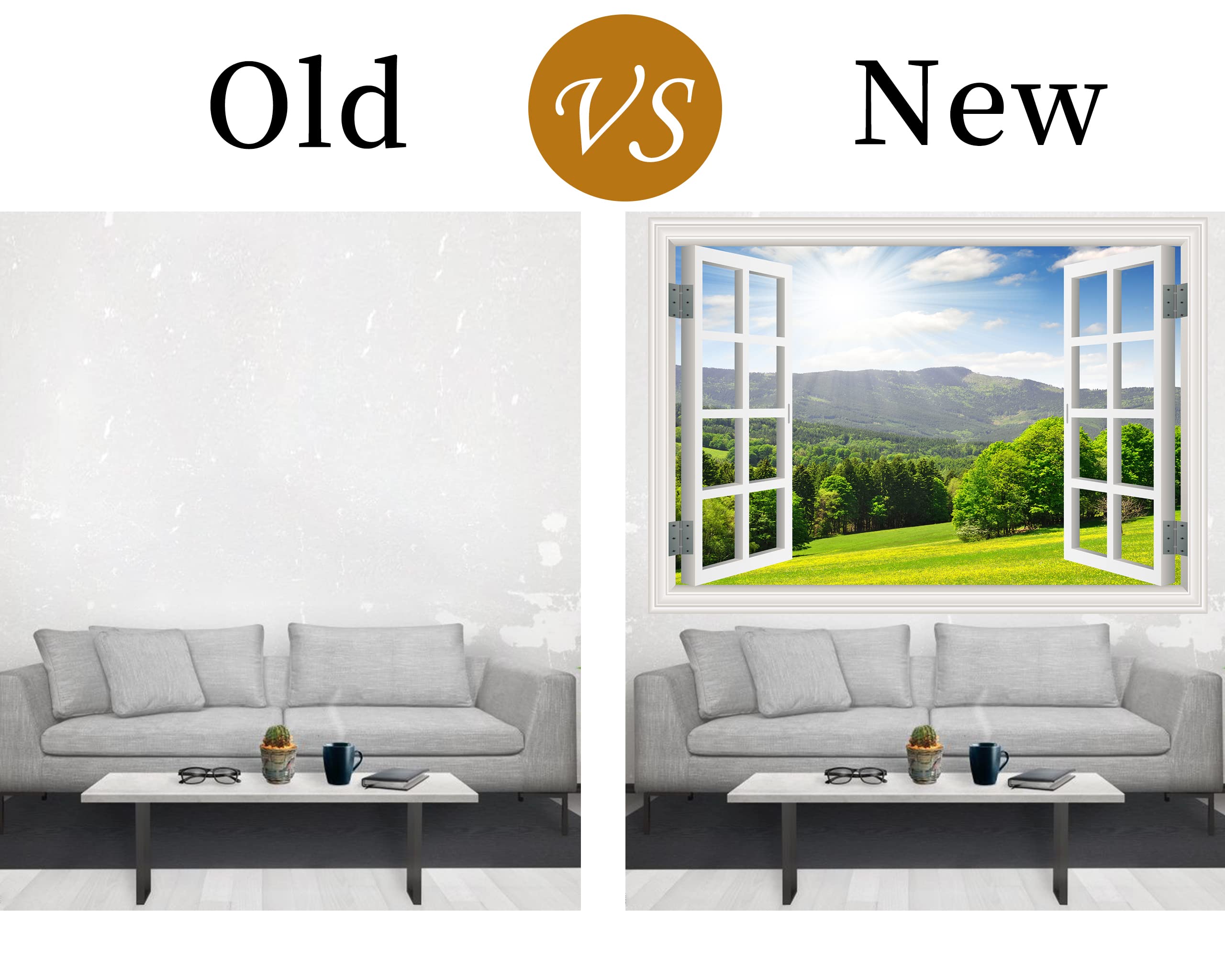 FLFK Realistic Landscape Fake Window Wall Sticker - 16
