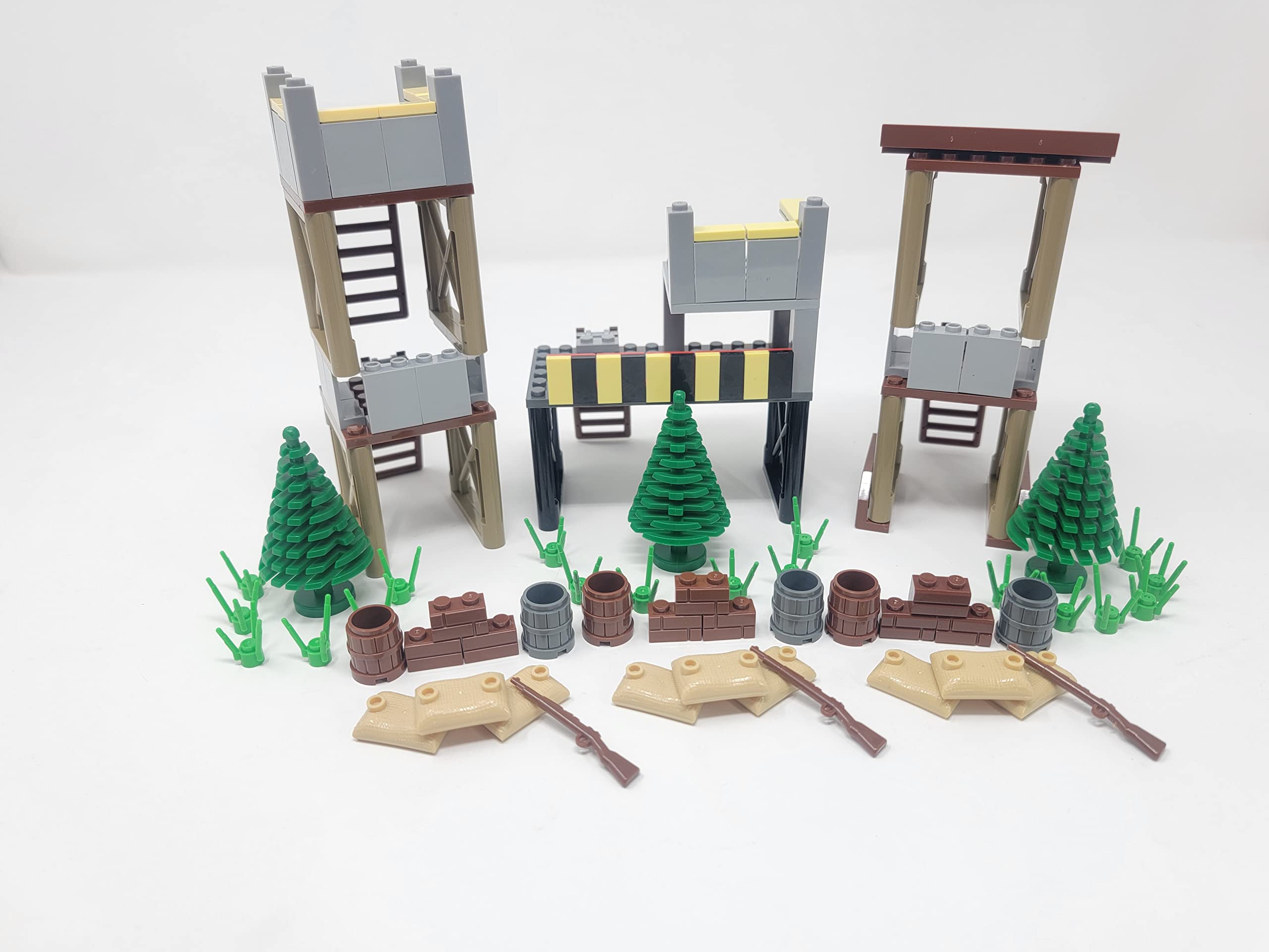 General Jim's Custom Battle Scene 2 - 534-Piece Military Building Block Set with Buildings, Weapons & Barbed Wire | Creative Construction Toy for Teens & Adults | War-Themed Display & Strategy Game Play