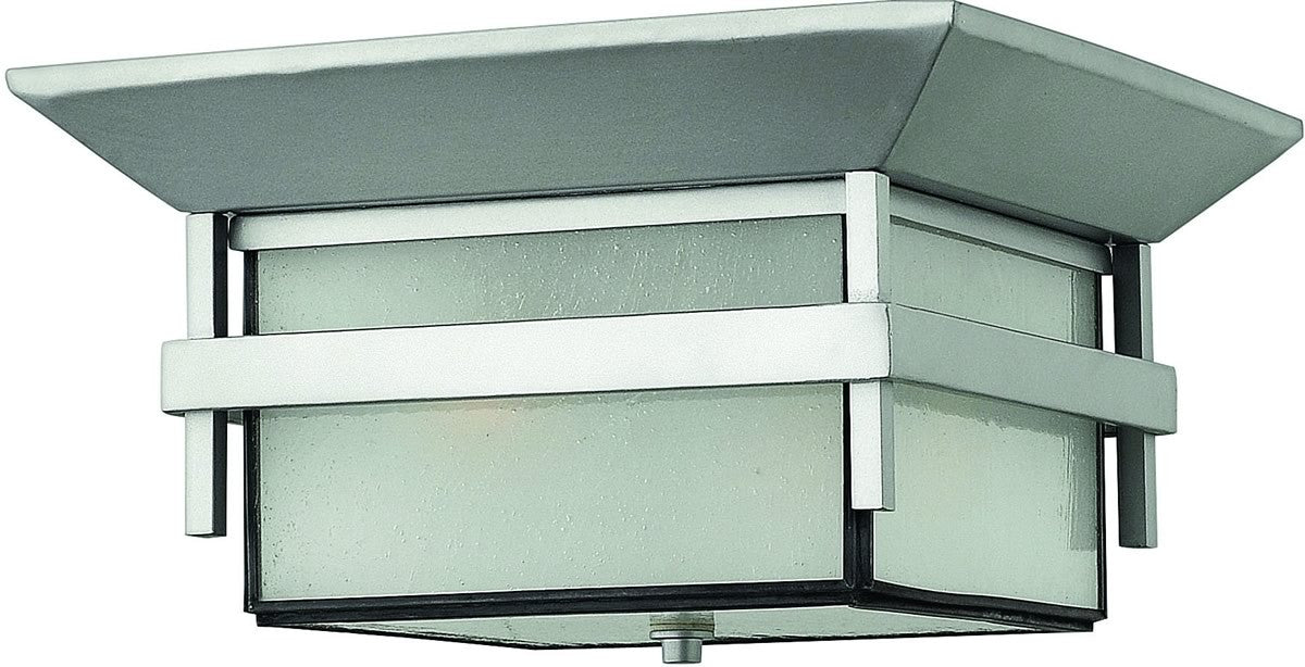 12W Harbor 1 Light LED Outdoor Ceiling Light in Titanium - Waterproof IP65 for Porch, Patio, Garage & Garden Lighting