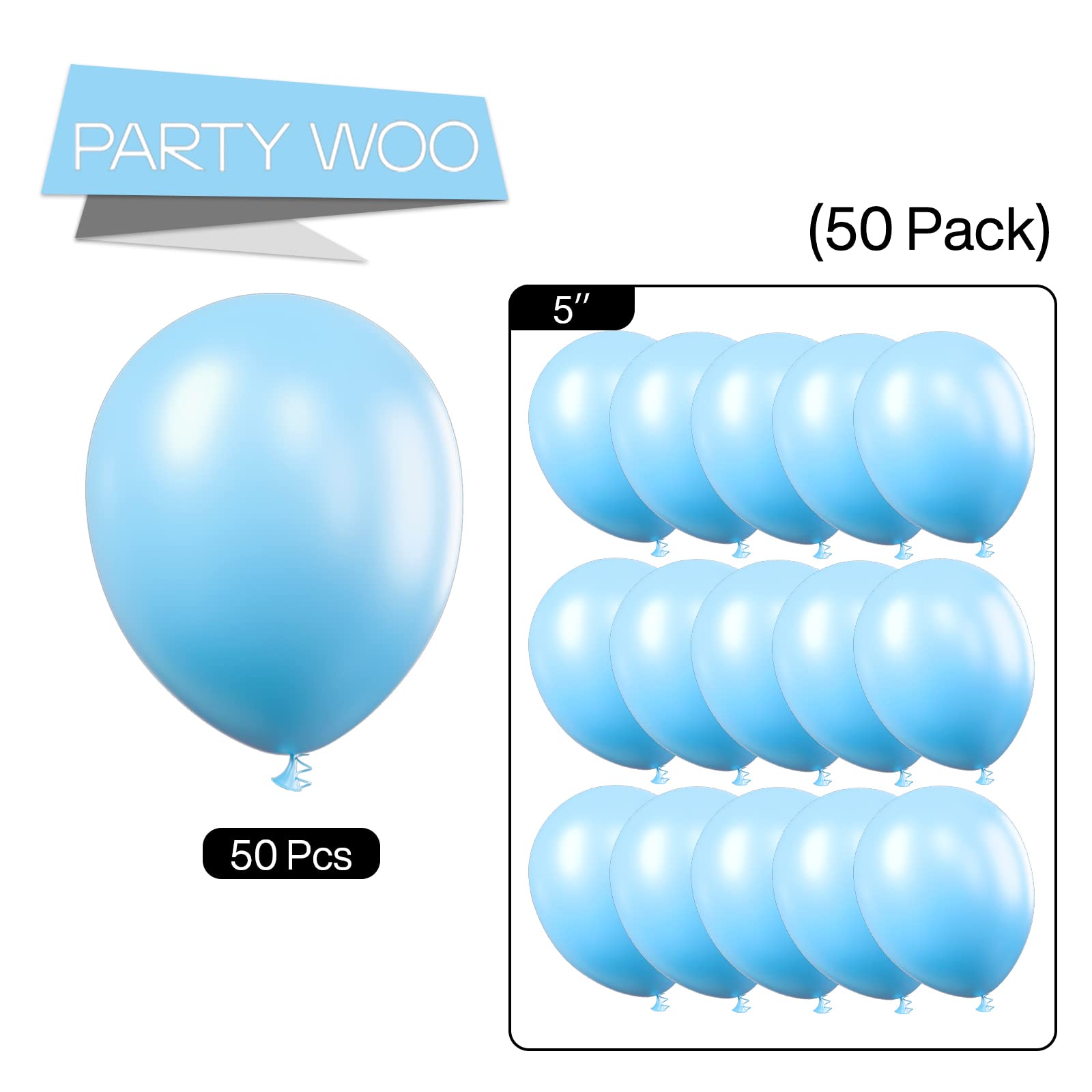 50 Pack 5 Inch Matte Light Blue Balloons - Premium Latex Party Balloons for Garland, Arch, Backdrop - Perfect for Birthday Party, Baby Shower, Wedding, Anniversary & Graduation Decorations (Blue-Y4)