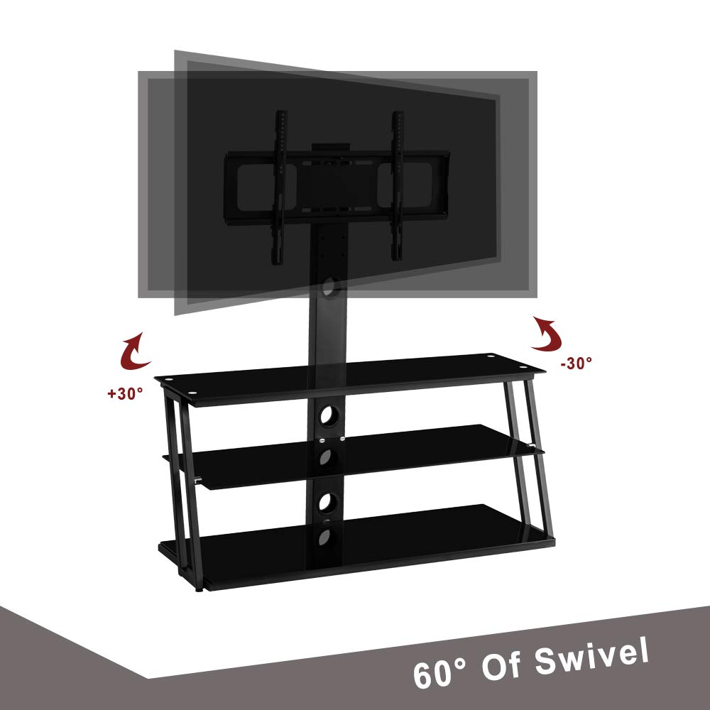 SSLine 3-Tier Tempered Glass TV Stand for 65