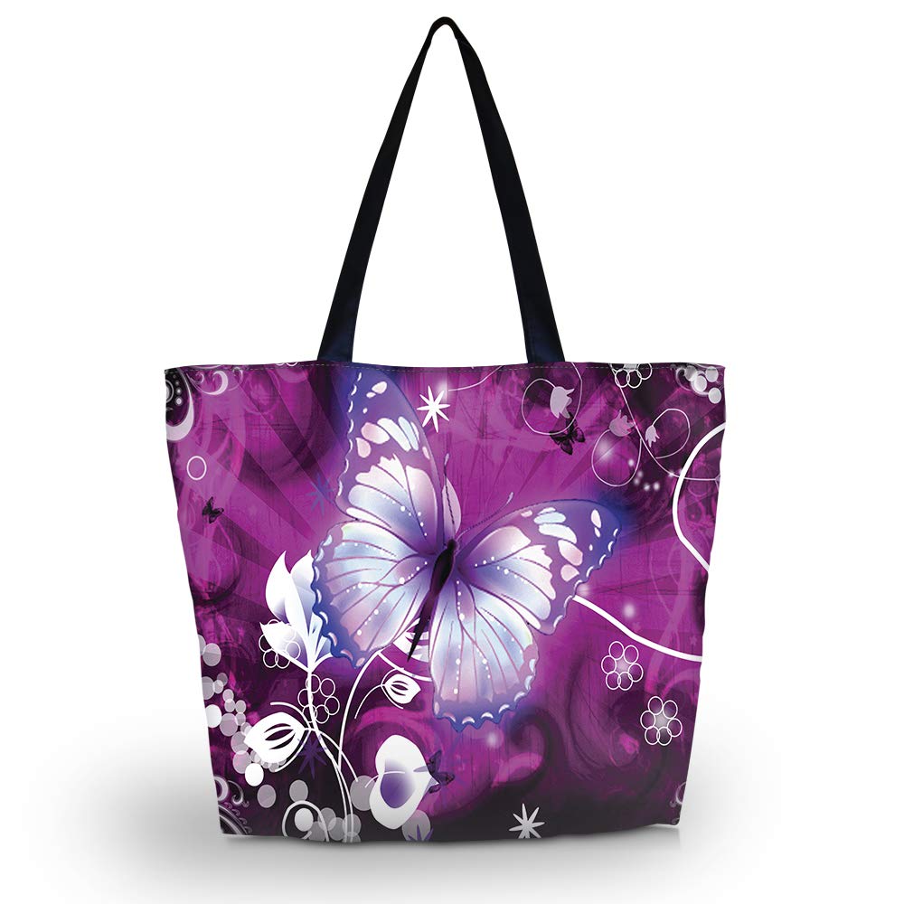 Stylish Waterproof Zippered Tote Bag for Women - Foldable Travel Beach Shopping Handbag | Perfect for Overnight Trips, Grocery Shopping & Beach Outings