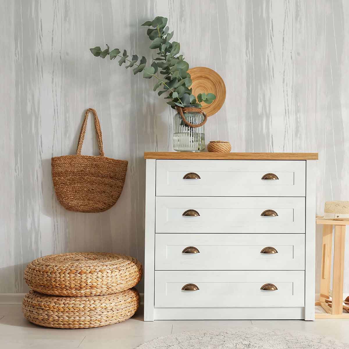 Grey Wood Peel and Stick Removable Wallpaper - Self-Adhesive Decorative Wall Covering for Bedroom, Living Room, Office & Home Decor