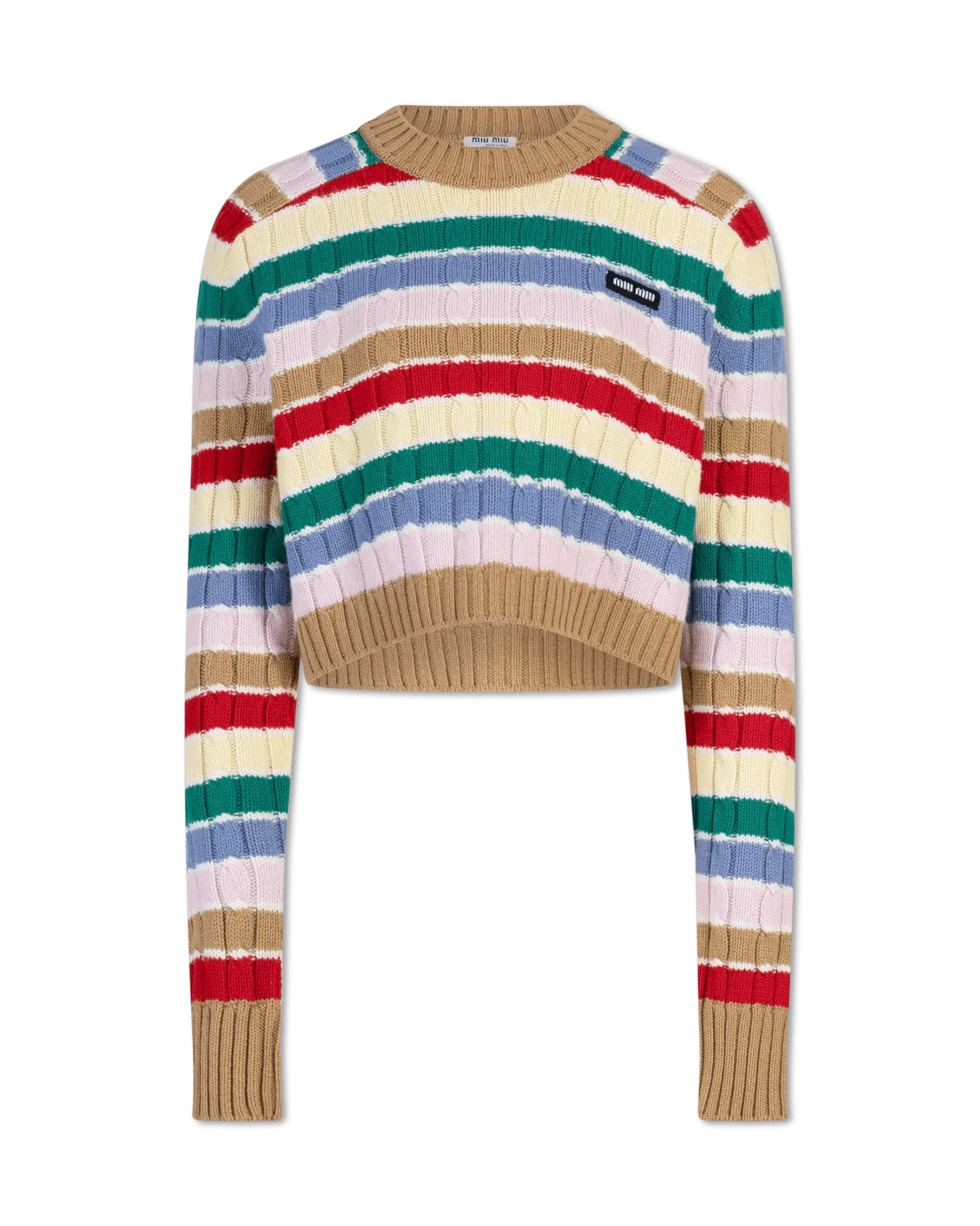 Soft Cashmere Striped F5 Crop Top Sweater for Women - Trendy Winter Knitwear for Casual Outings & Date Nights