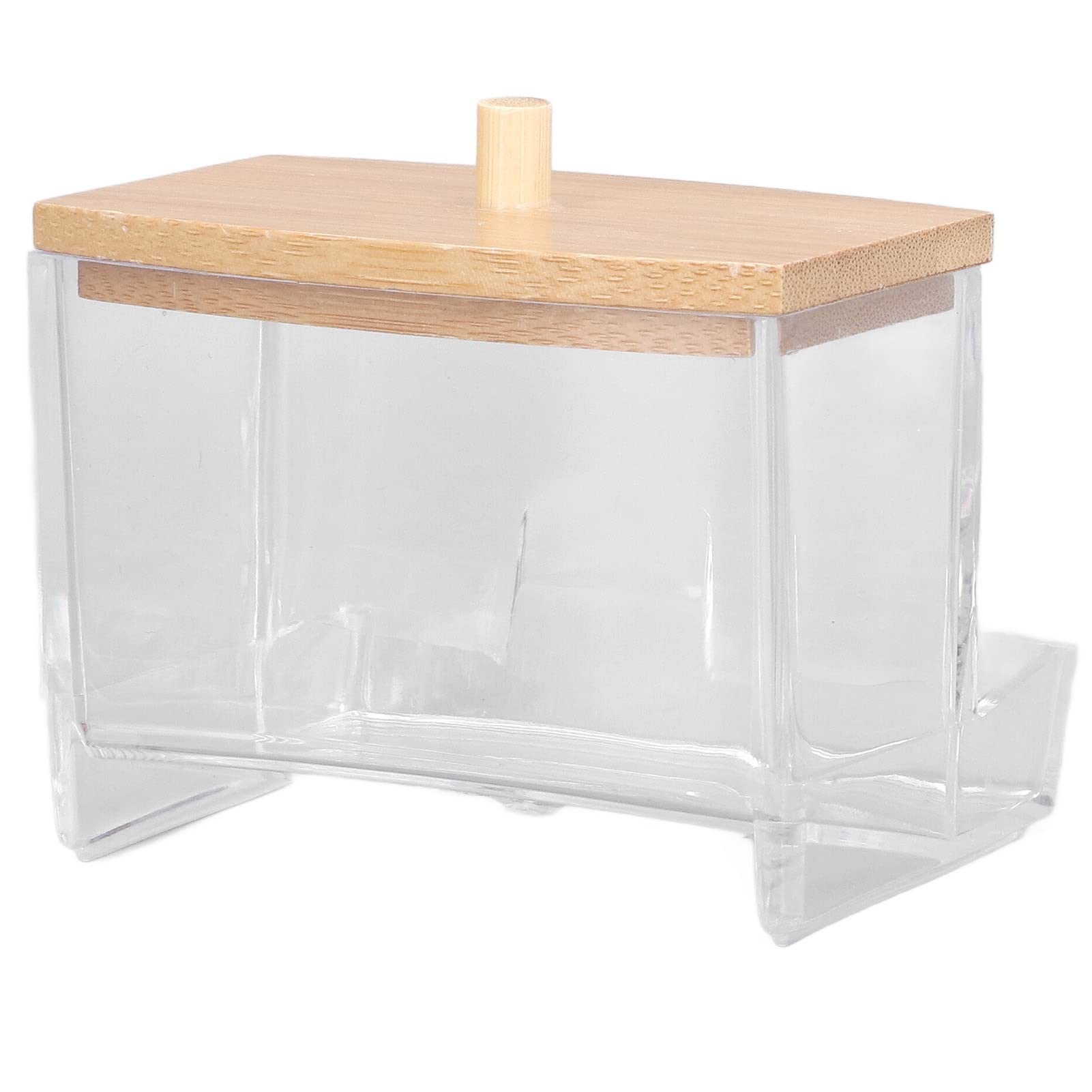 EXCLUZO Cotton Swab Storage Case - Clear Transparent Makeup Organizer Box with Durable Cover for Jewelry & Beauty Tools | Perfect for Travel, Bathroom Counter & Vanity Organization