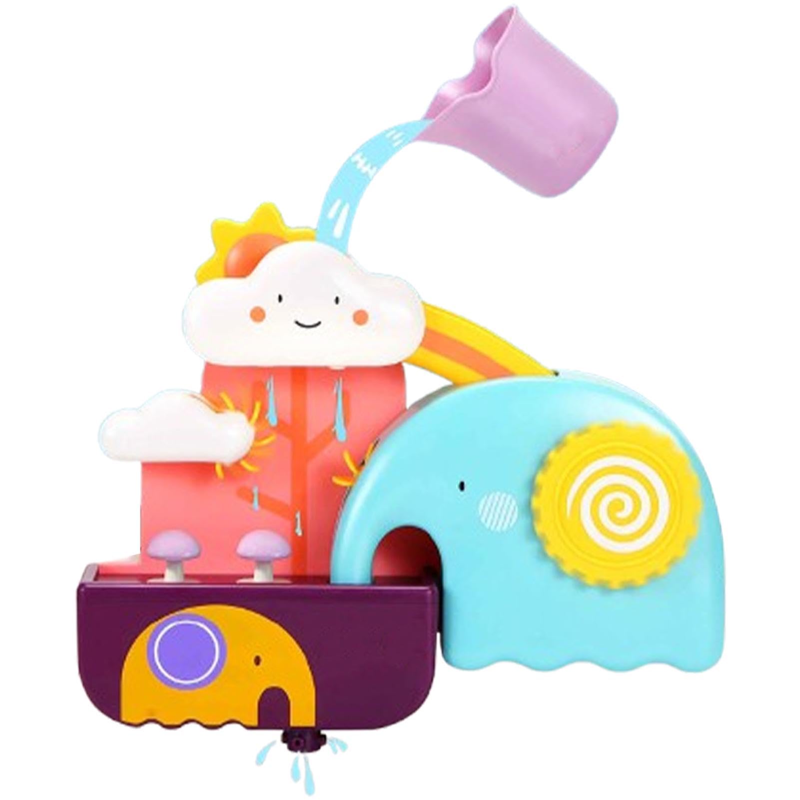 XIAYANG Water Slide Bathtub Toys - Cloud Elephant Swimming Bath Toys for Babies & Toddlers | Colorful, Interactive Bath Time Fun for Kids | Perfect for Bathtub, Pool & Indoor Water Play