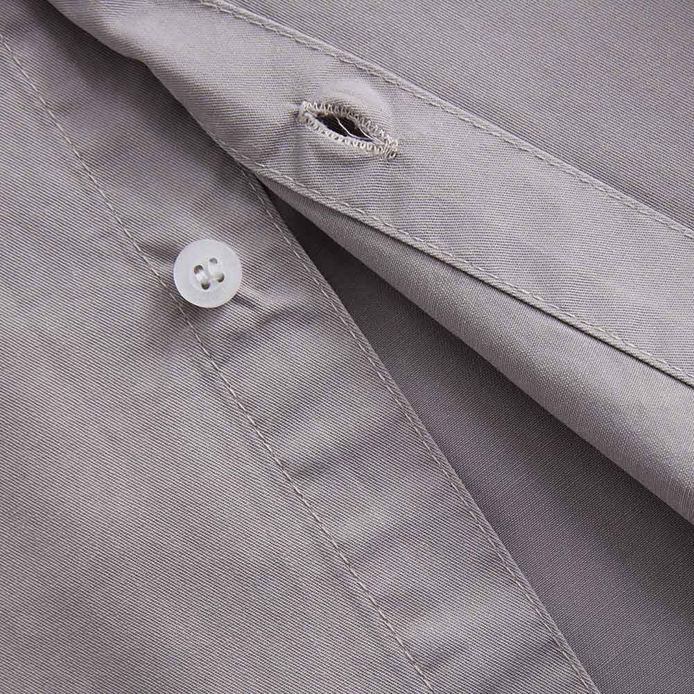 Spring&Gege Boys' Short Sleeve Dress Shirts - Formal Uniform Woven Solid Cotton Shirt for School, Party & Special Occasions