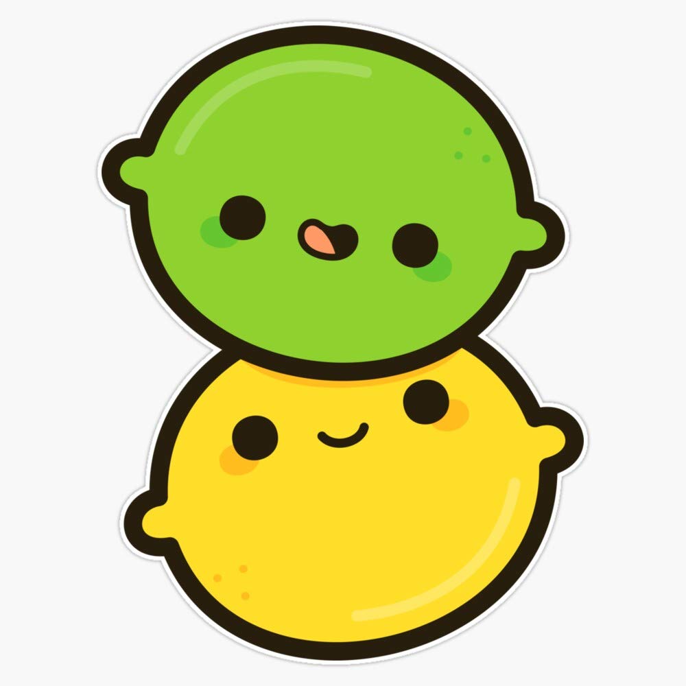 Happy Lemon and Lime Vinyl Bumper Sticker - Waterproof 5 Inch Decal for Cars, Laptops, Water Bottles - Fun Fruit-Themed Stickers for Personalization