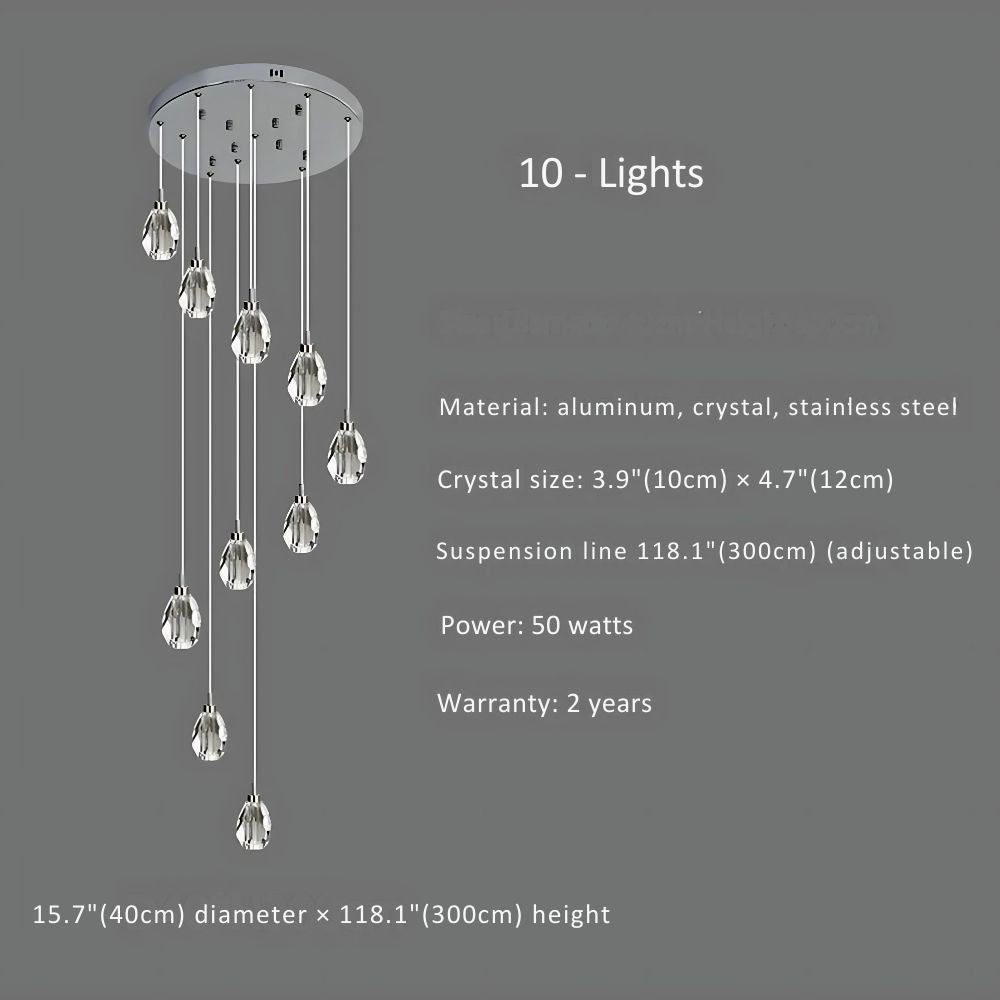 Sensa Crystal Stairwell Lighting - Elegant LED Step Lights for Modern Homes, Staircases, Hallways & Outdoor Pathways | Dimmable, Energy-Efficient & Waterproof Design