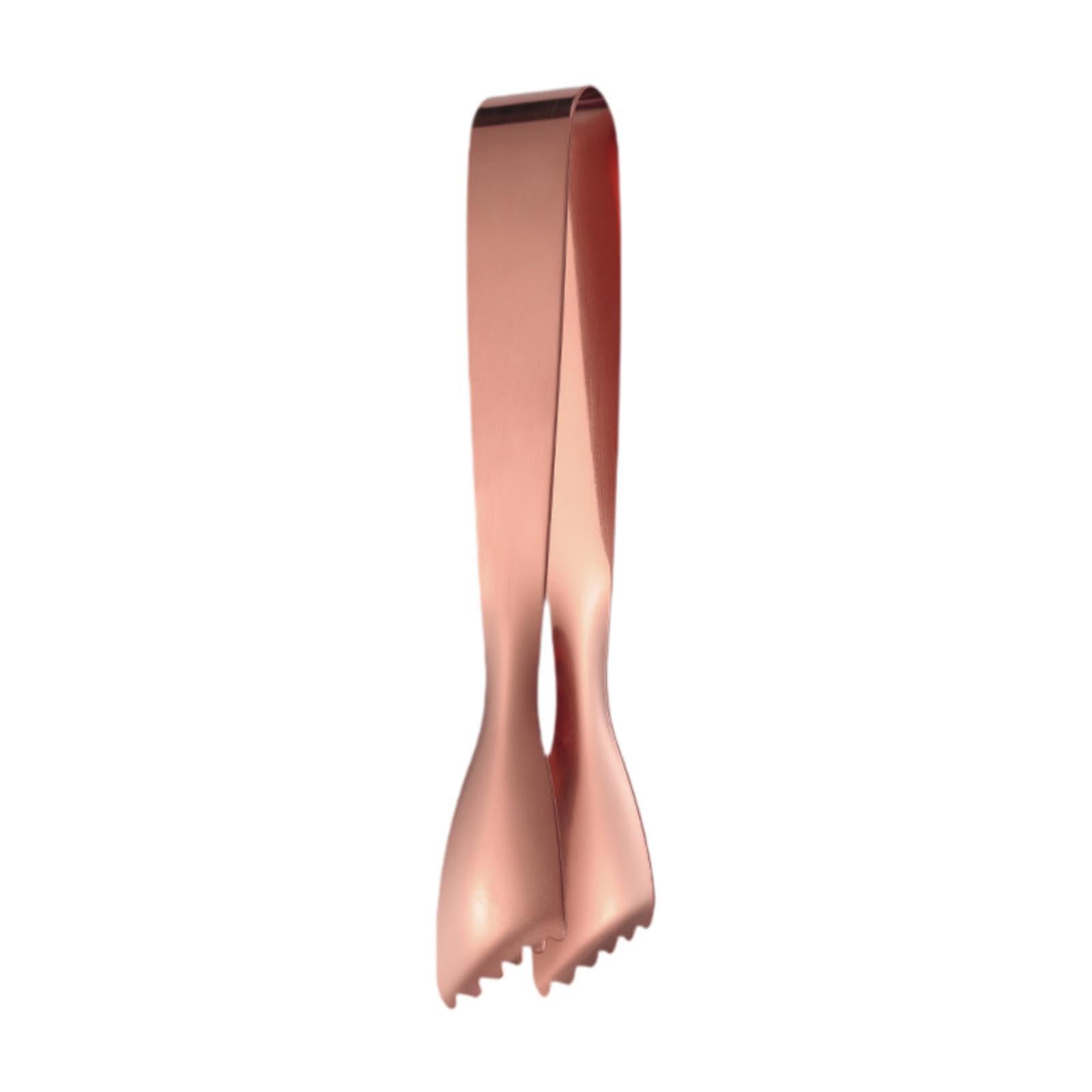 Premium Stainless Steel Ice Tongs with Rose Gold Finish - Barware Essentials for Cocktails, Iced Drinks & Party Serving - Perfect for Home Bars, Restaurants & Entertaining